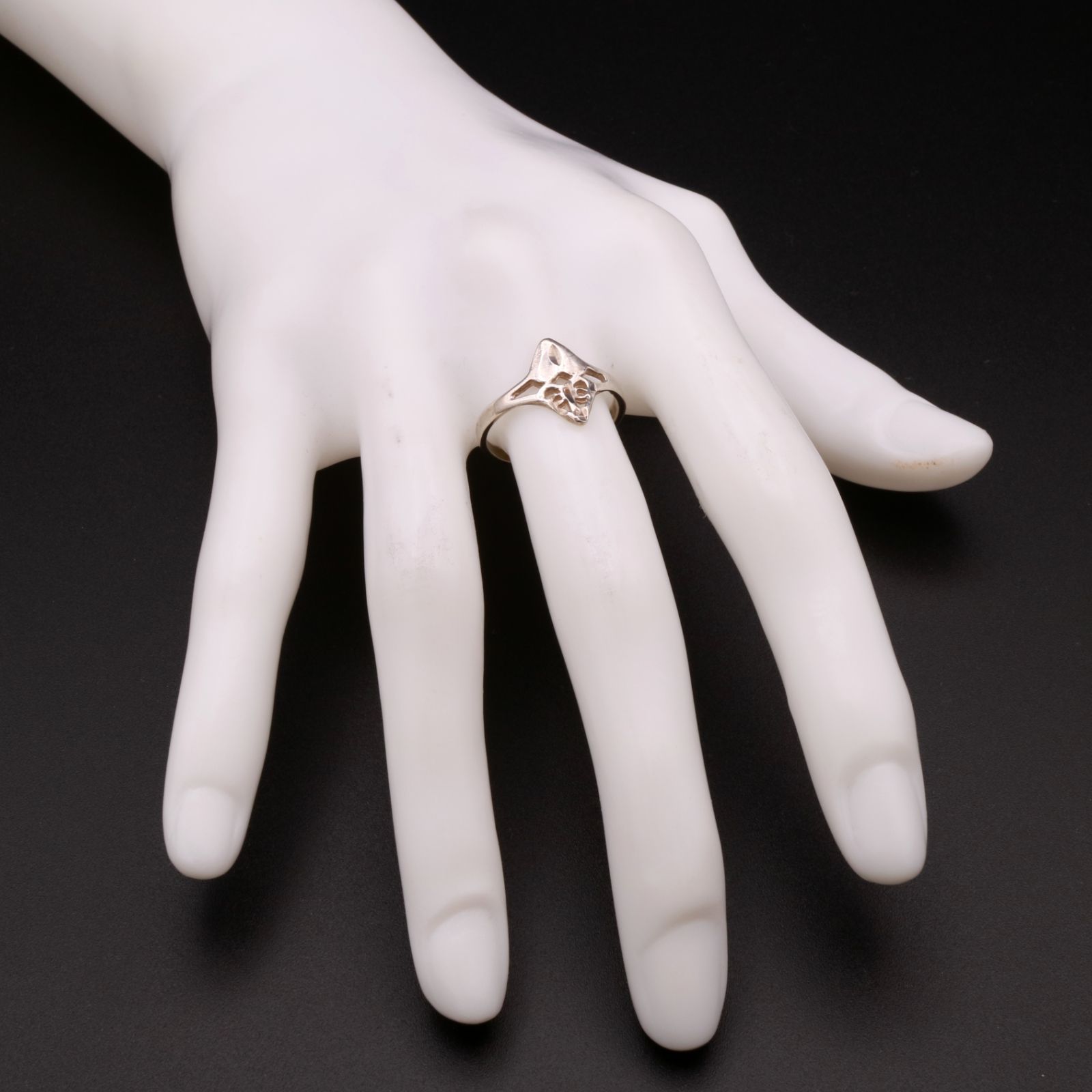 「80s オポジットハートフィリグリー」リング シルバー925 ヨーロッパ