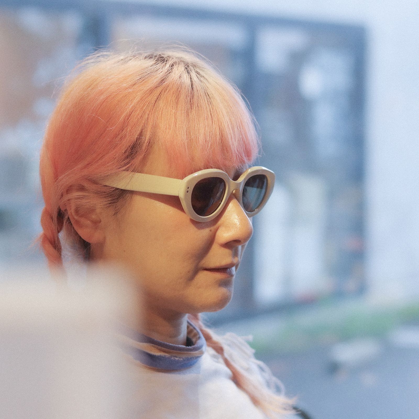 「Vanessa」Sunglasses Ivory × Gray Lens