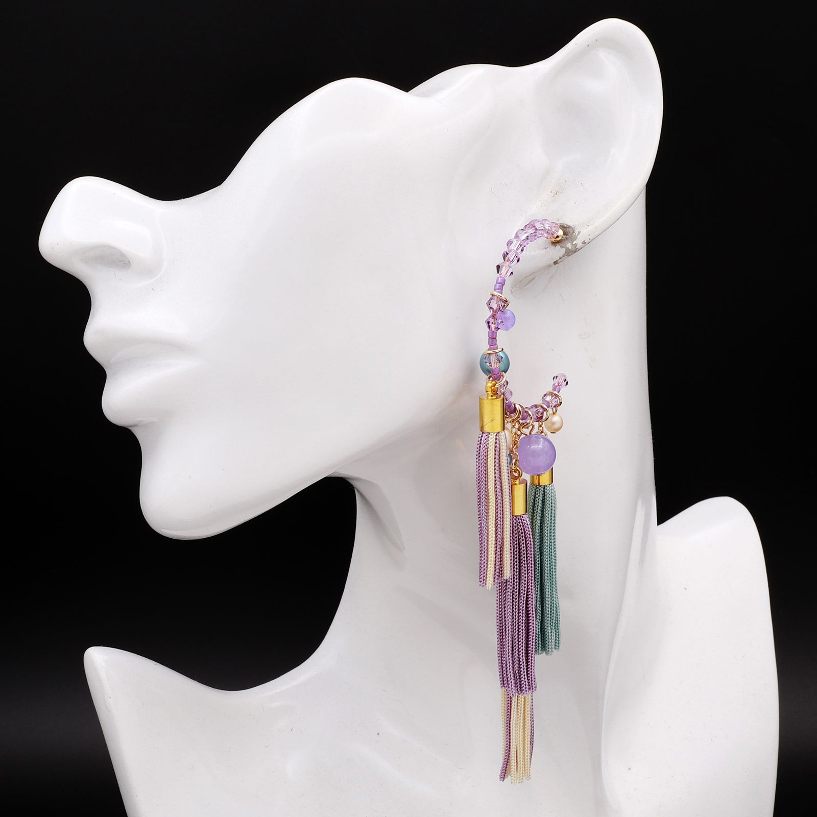 「SON フープ」ピアス パープル【collection de couleurs de sachikoism】