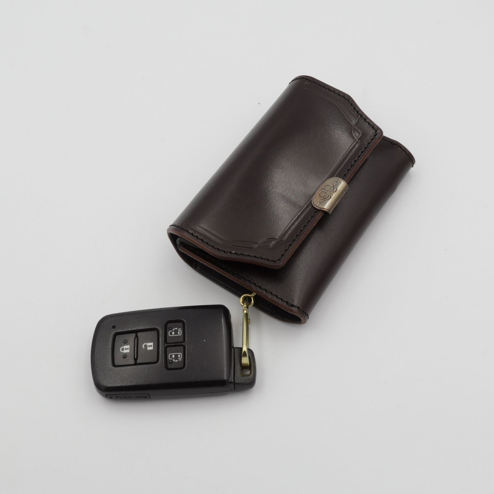 【Dual】コイン＆キーケース サドルプルアップ チョコ