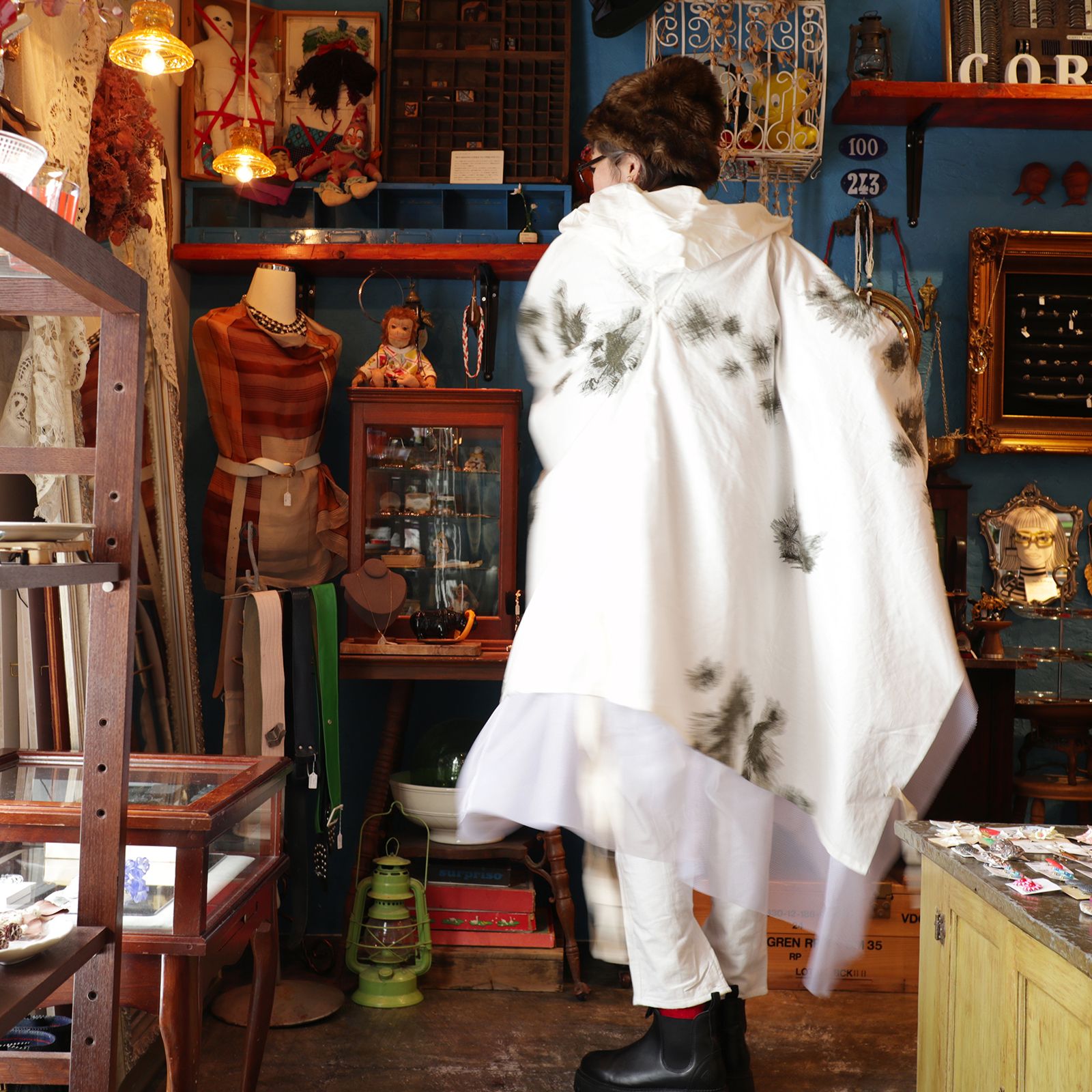 corne 10th anniversary item 「スノーカモ ポンチョ リメイク」 ドイツ 1960～70s