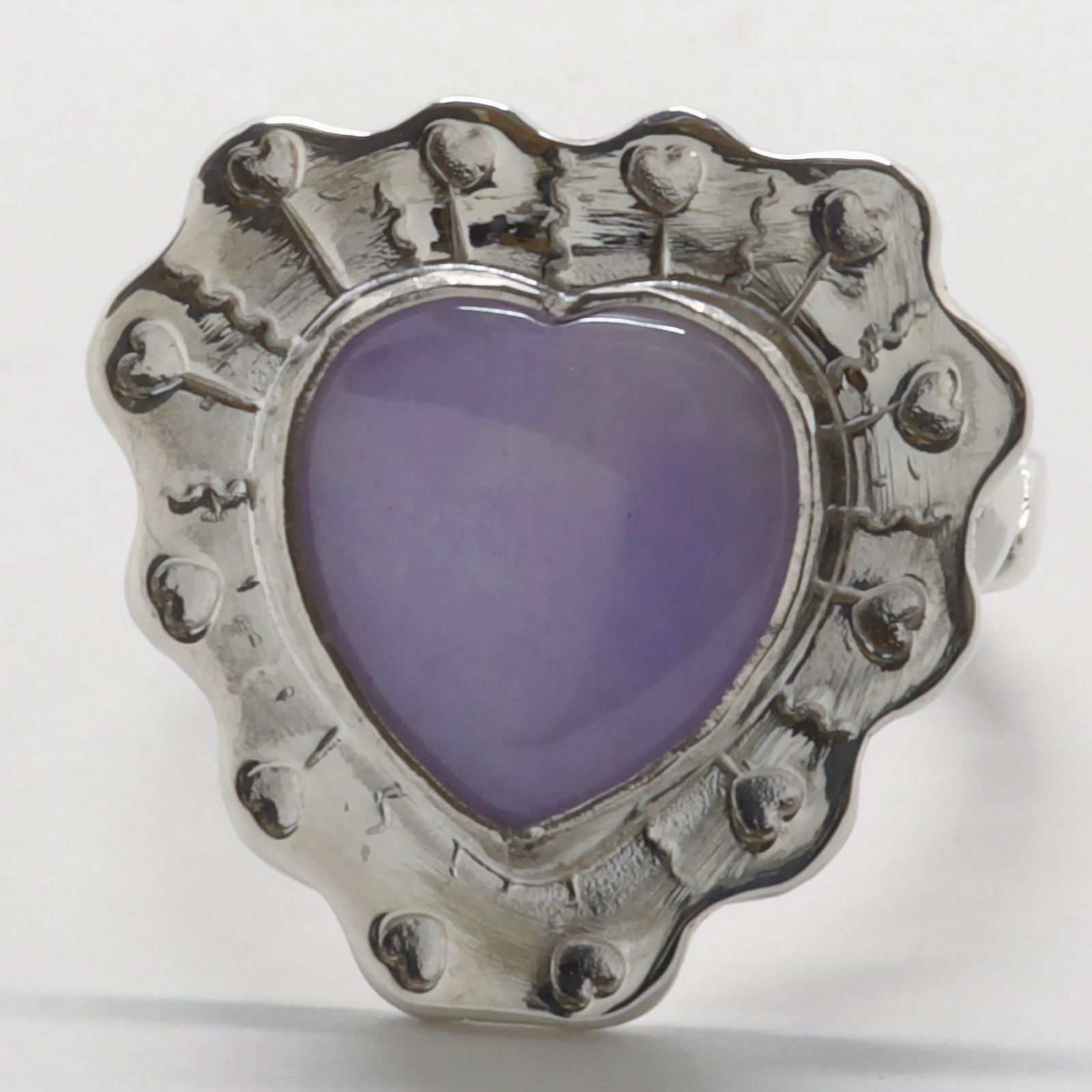 「Lavender Jade Heart Ring」リング