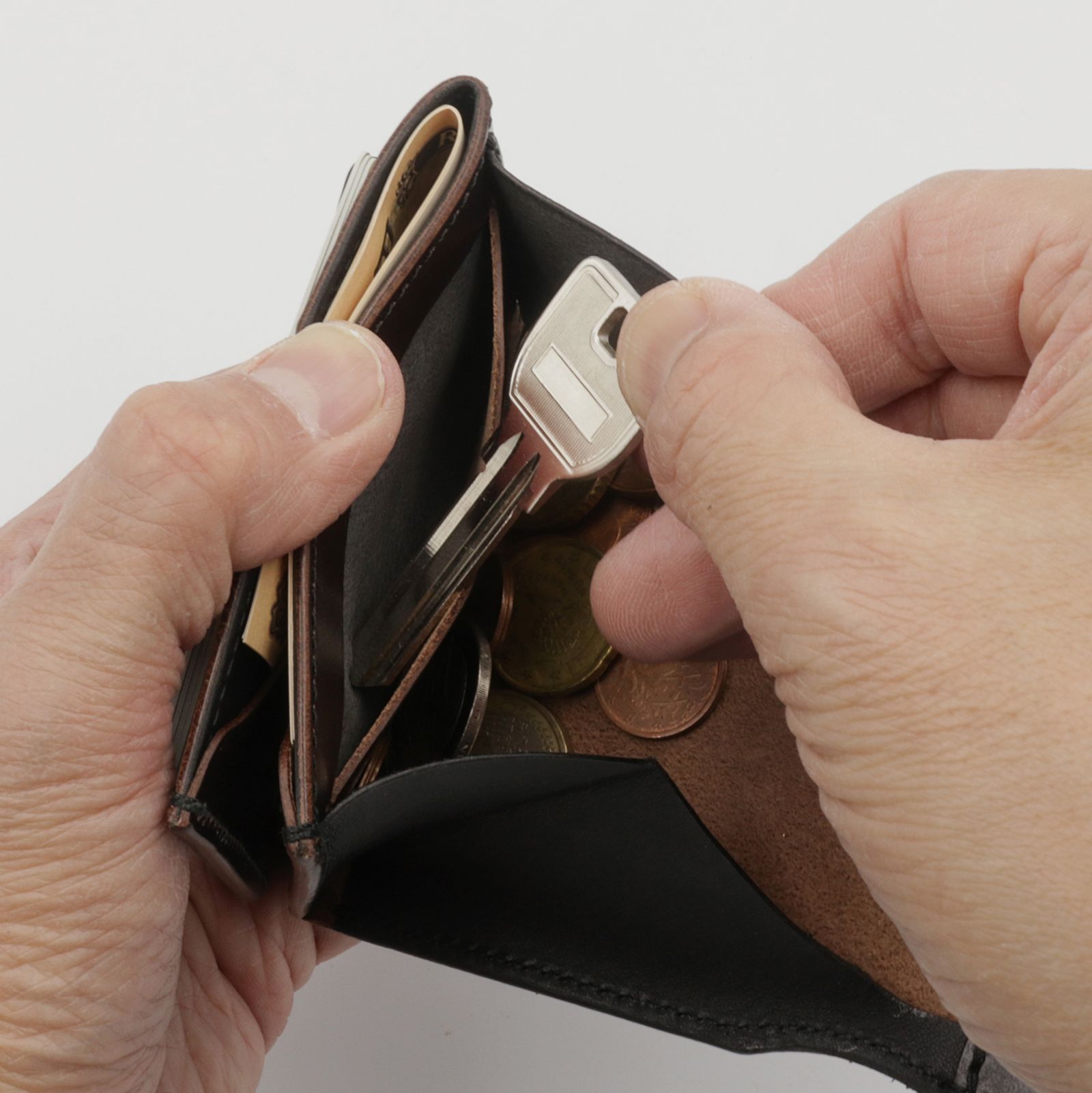 【Dual】ギャルソンコンパクトウォレット サドルプルアップ  チョコ