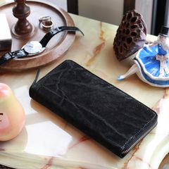 「ZOU」ラウンド長財布 ブラック