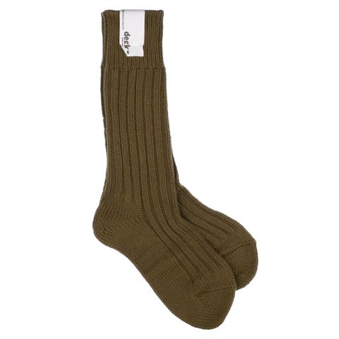 Cased Heavyweight Plain Socks オリーブ 靴下