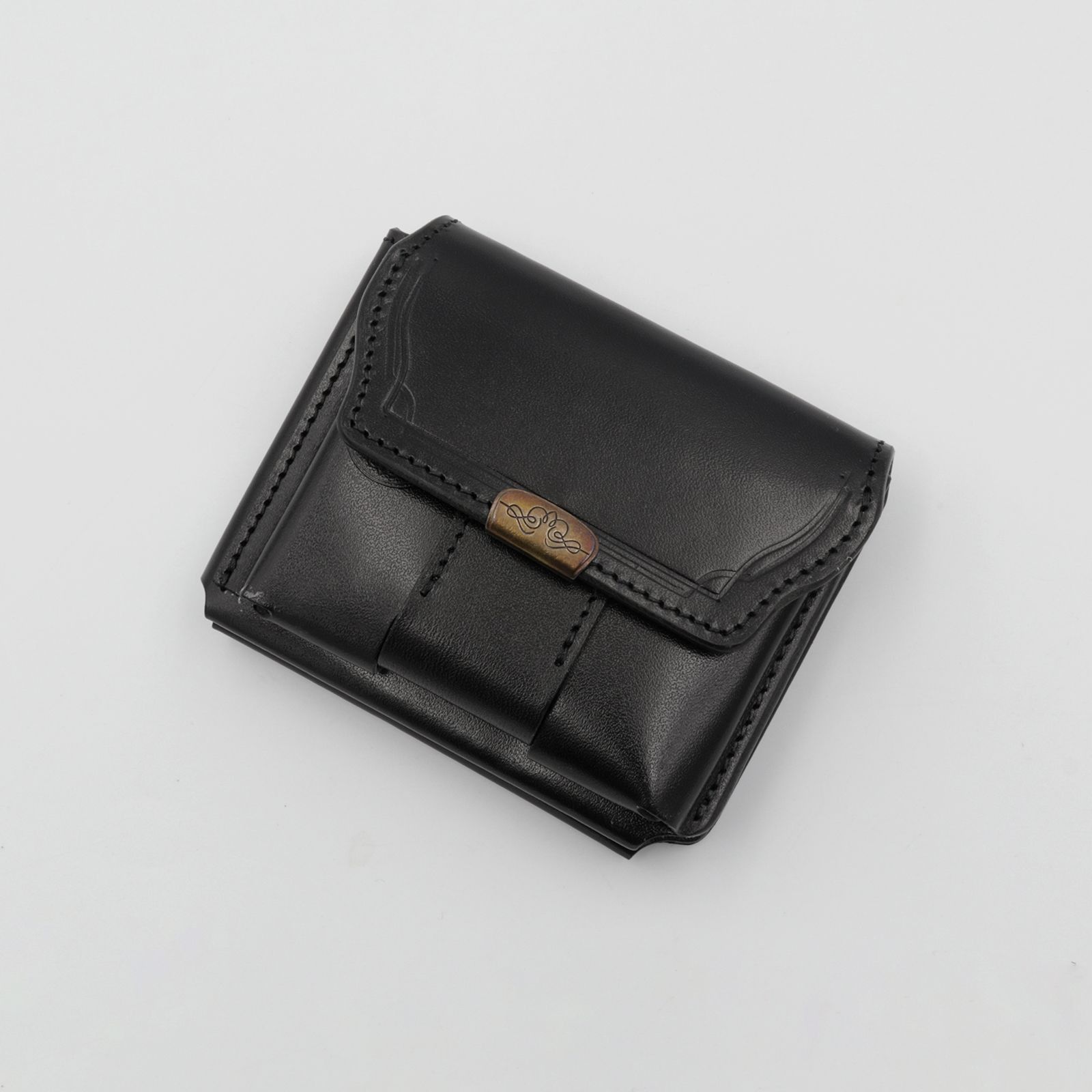 【Dual】ギャルソンコンパクトウォレット サドルプルアップ  ブラック