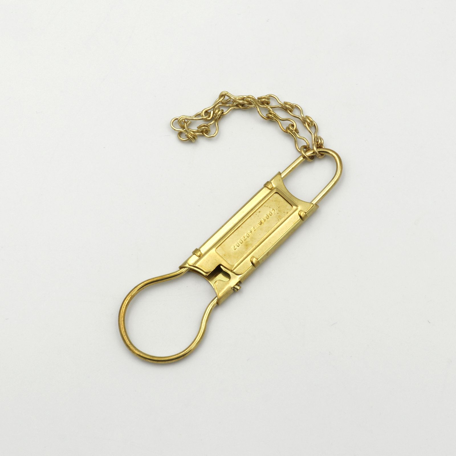 「gordon Pattern with Chain」キーリング ブラス