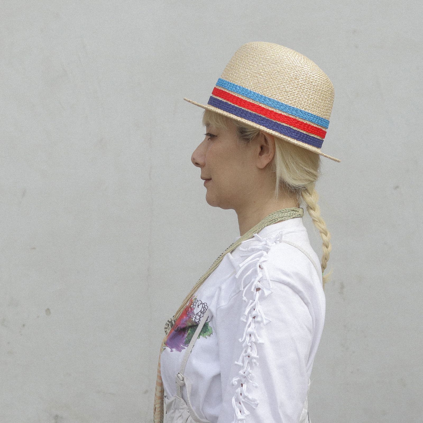 【送料無料対象外】マリンカラーストローハット ナチュラル