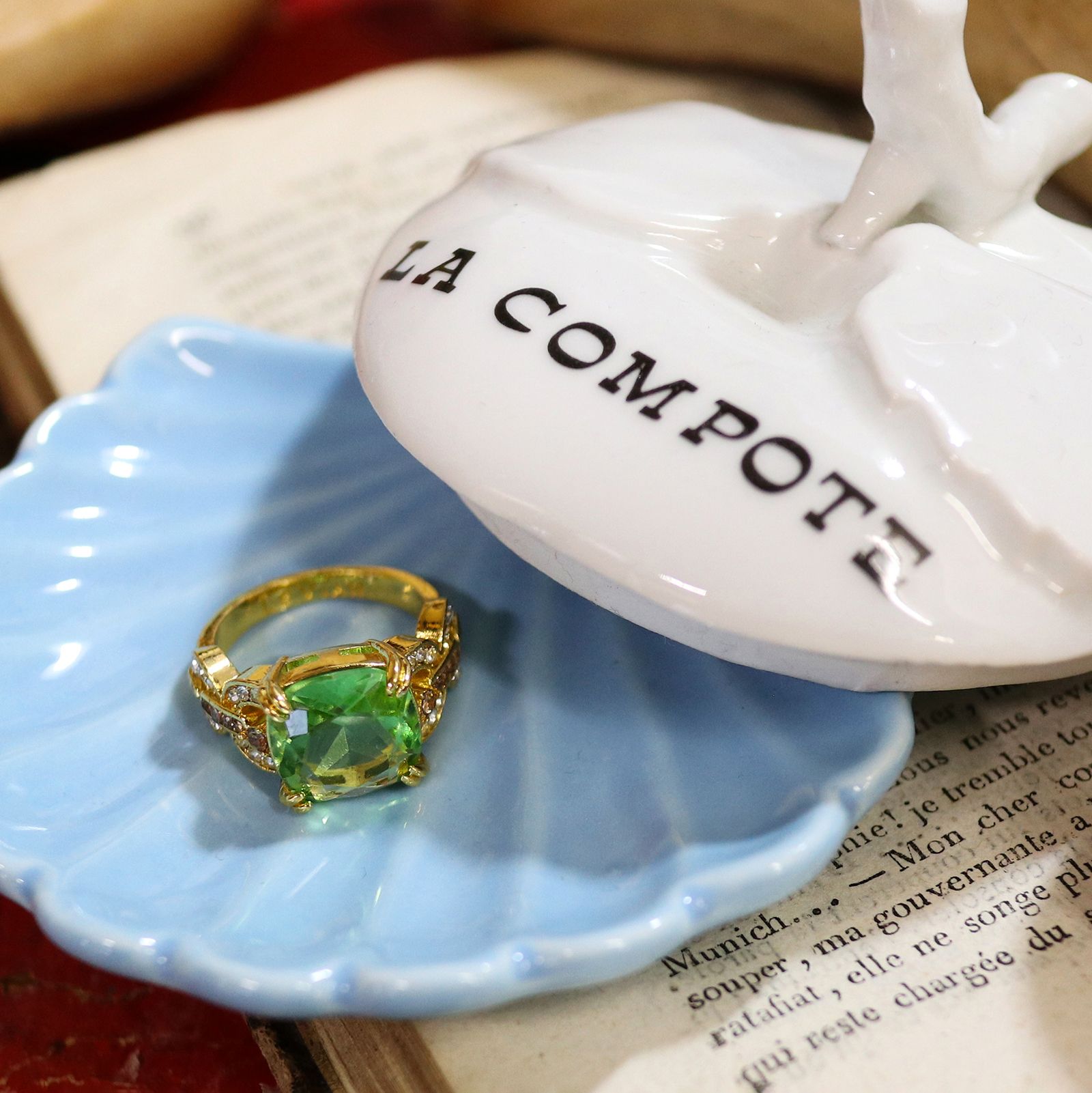 「グリーンアップルストーン」デッドストックリング イギリス