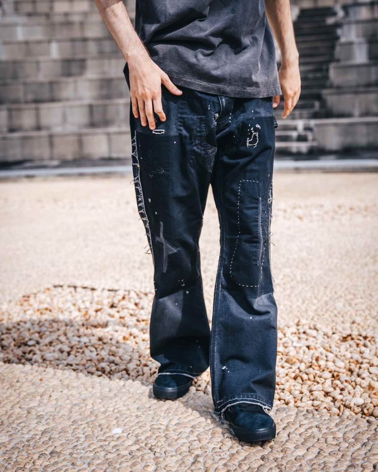 saint mxxxxxx DOUBLE KNEE/DENIM Sサイズ（Buy Blue SAINT Mxxxxxx 
