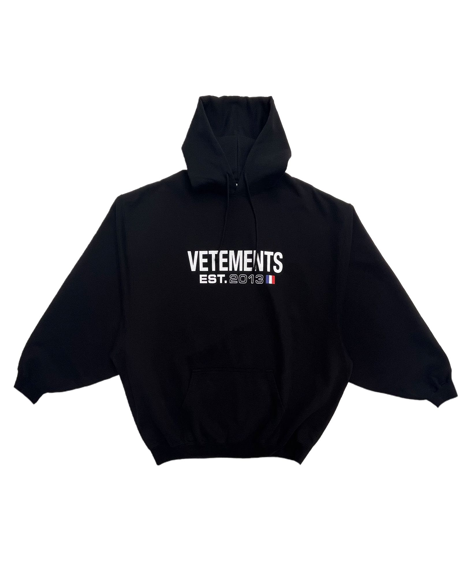 ヴェトモン/Flag logo hoodie/プルオーバーパーカー/Black - S