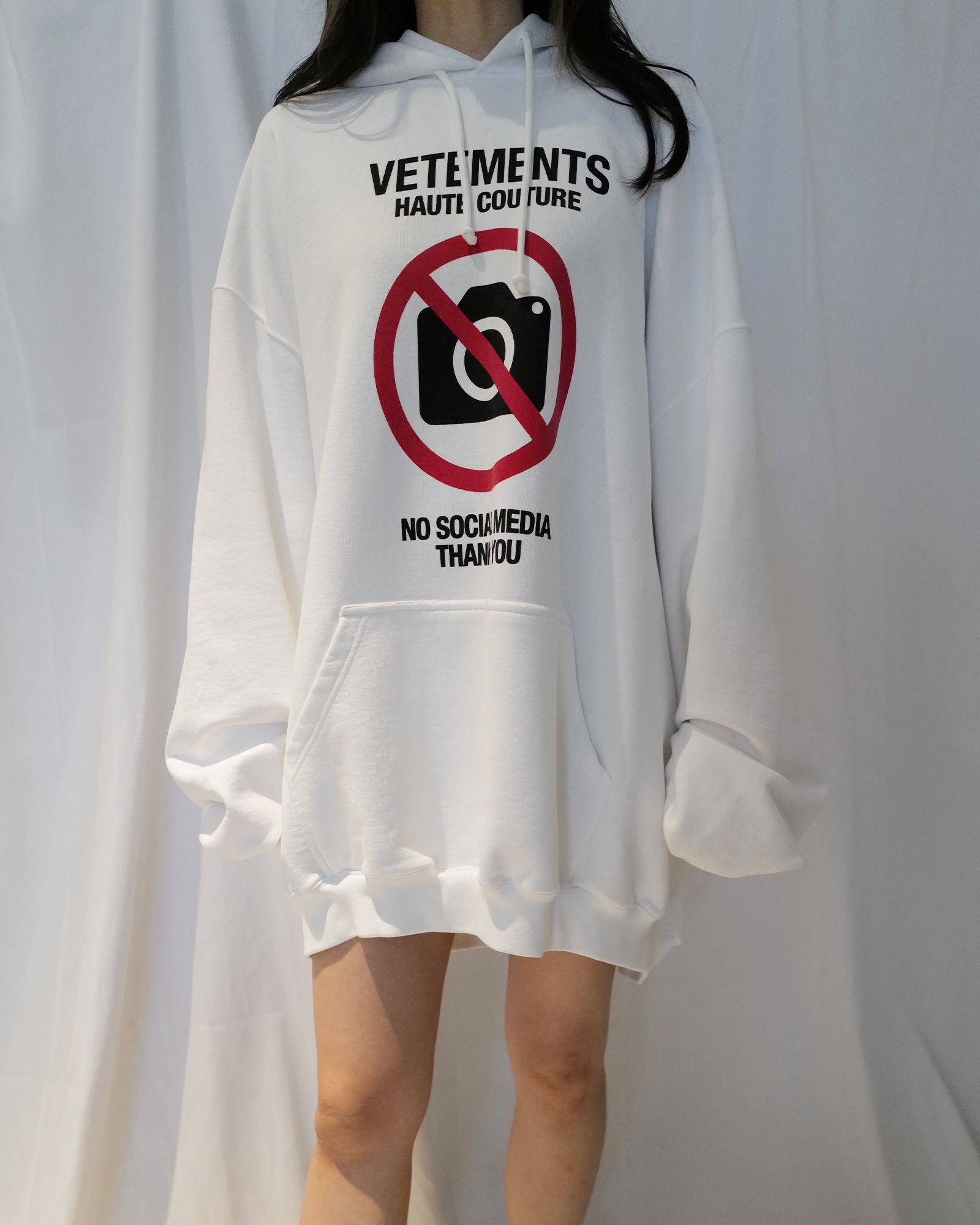 VETEMENTS - No social media couture hoodie (プルオーバーパーカー
