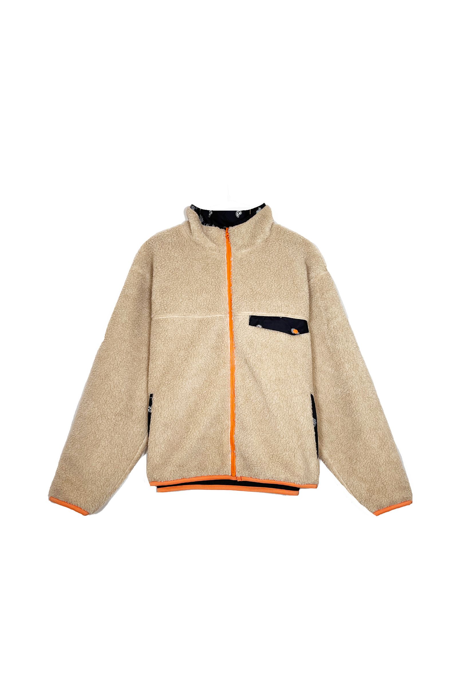 THE WORLD IS YOURS Paisley Fleece Jacket Detail