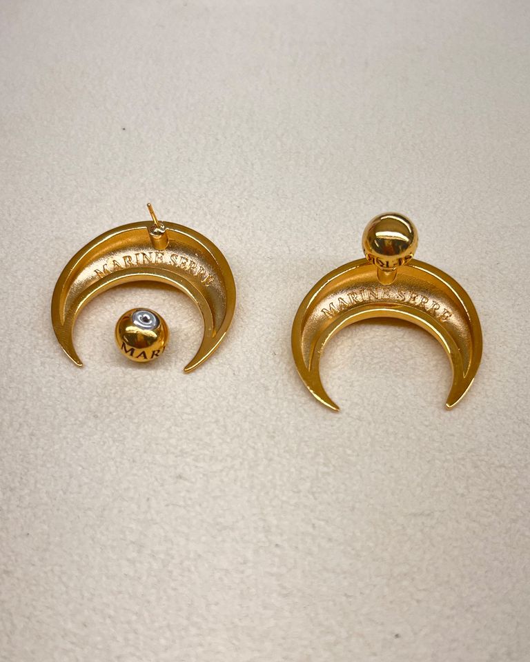Marine Serre - REGENERATED TIN MOON STUD EARRINGS/UJW013/ピアス 