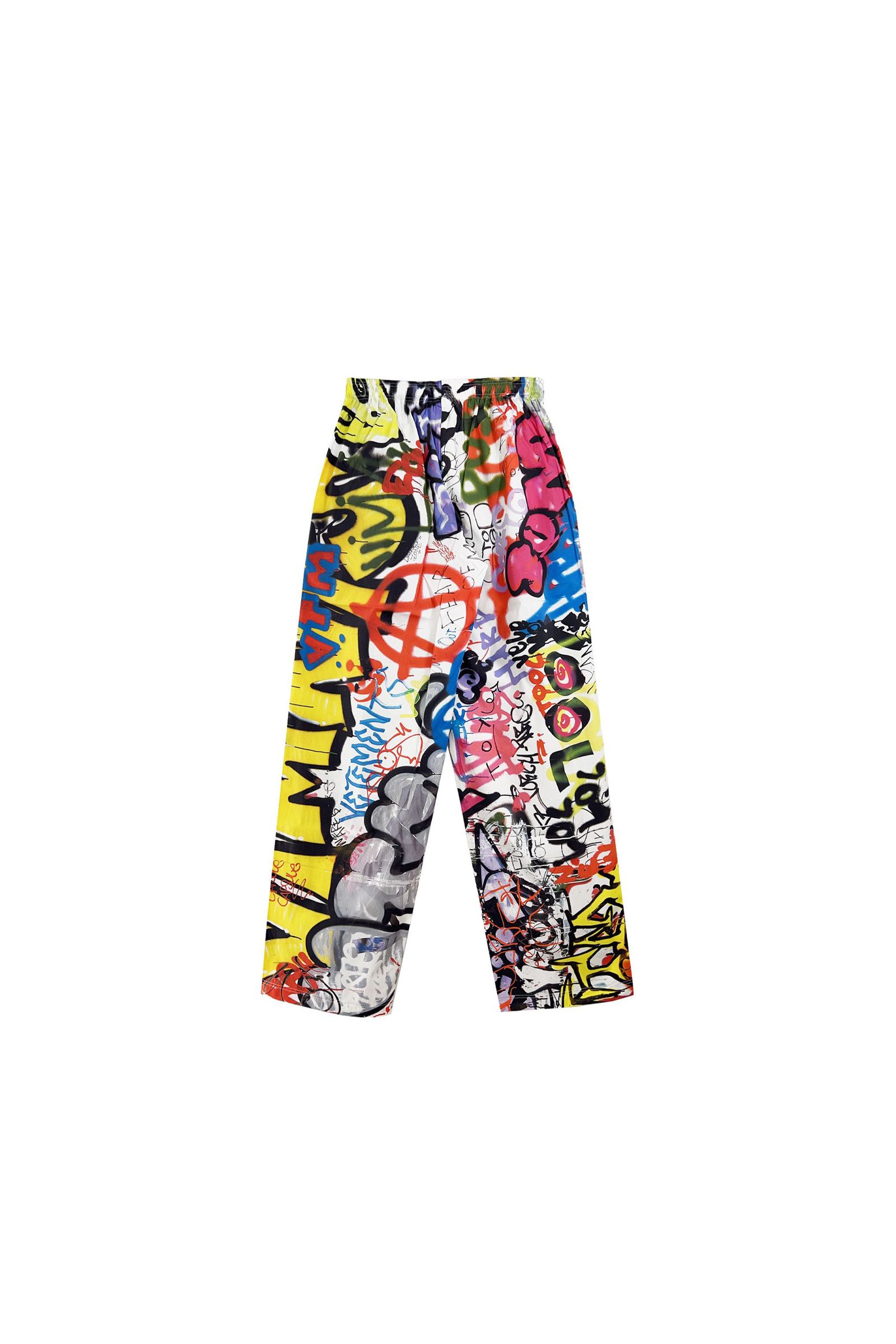 VETEMENTS - Graffiti pyjama pants (パジャマパンツ) White | Detail