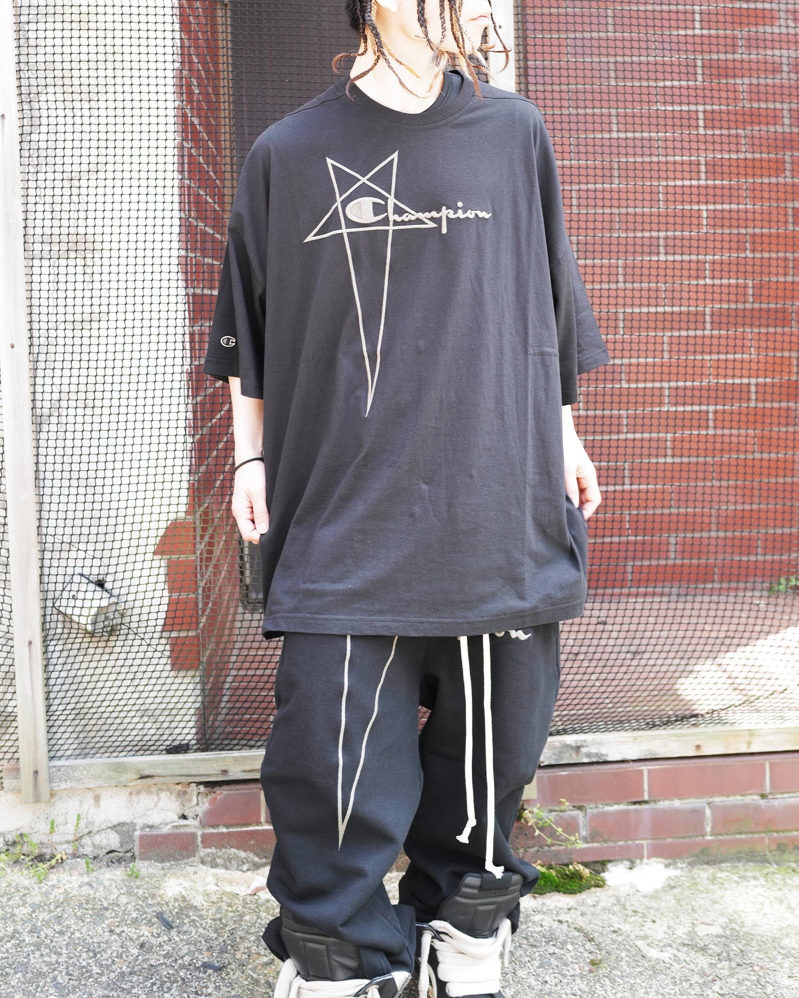 RICK OWENS - TOMMY T/CM01D9229/Tシャツ/BLACK/RICK OWENS×champion | Detail