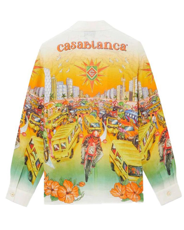 CASABLANCA - UNISEX CUBAN COLLAR LONG SLEEVE SHIRT/シルクシャツ 