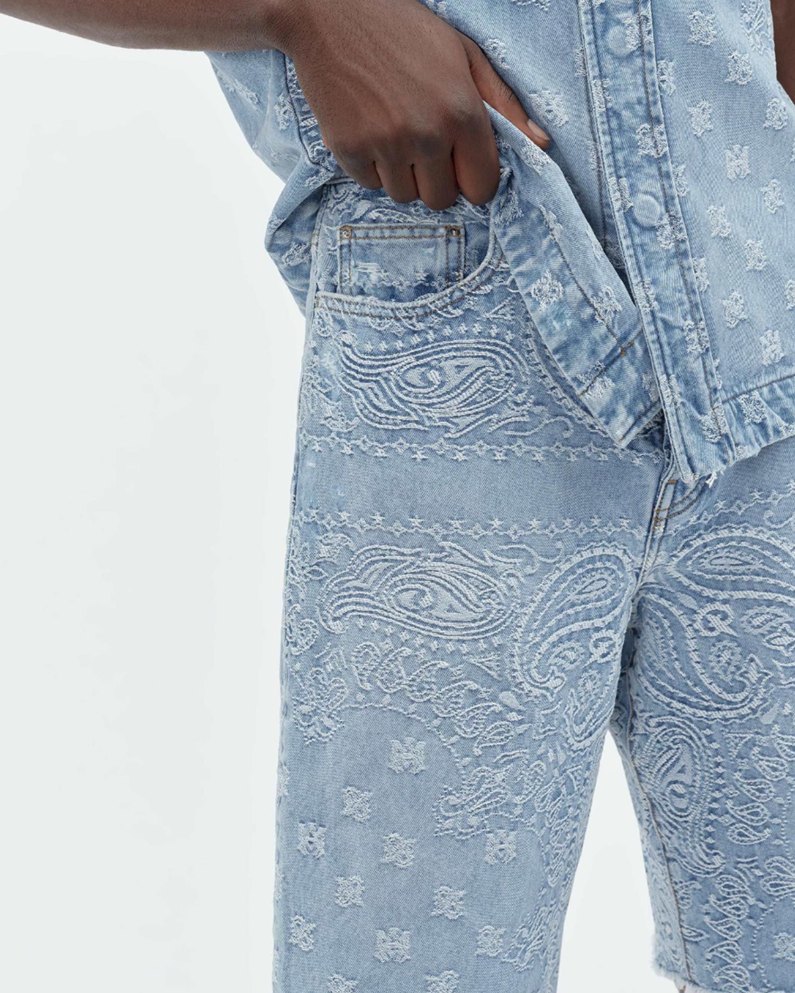 AMIRI - アミリ/BANDANA JACQUARD SKATER SHORT/デニムショーツ/PERFECT INDIGO | Detail