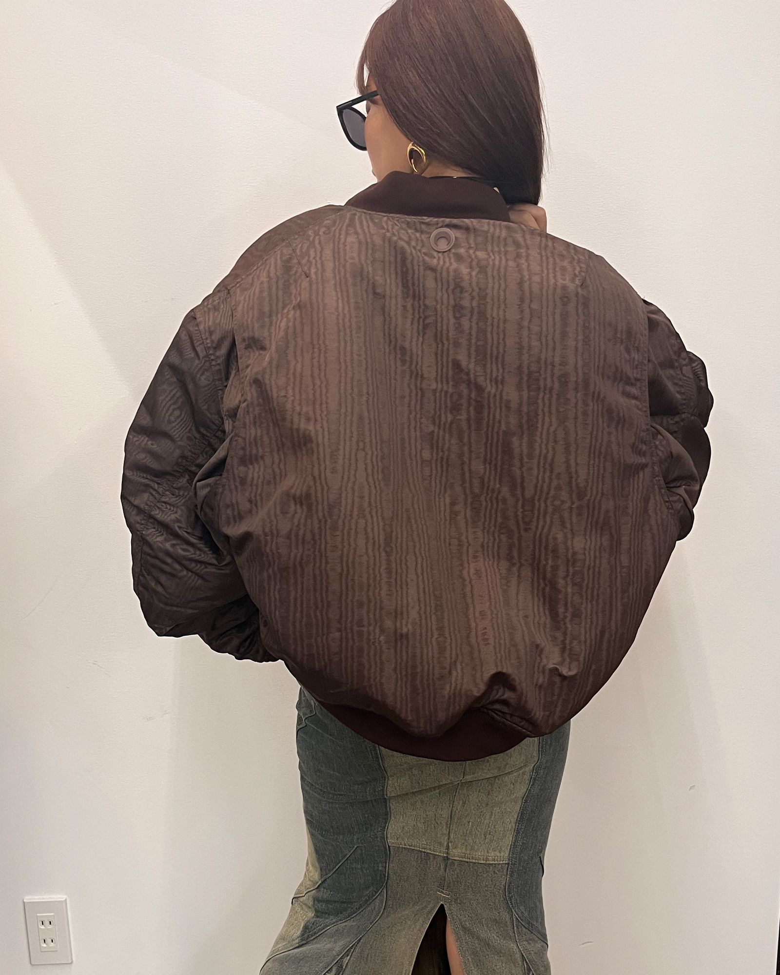 Marine Serre - REGENERATED REVERSIBLE MOIRE BOMBER JACKET