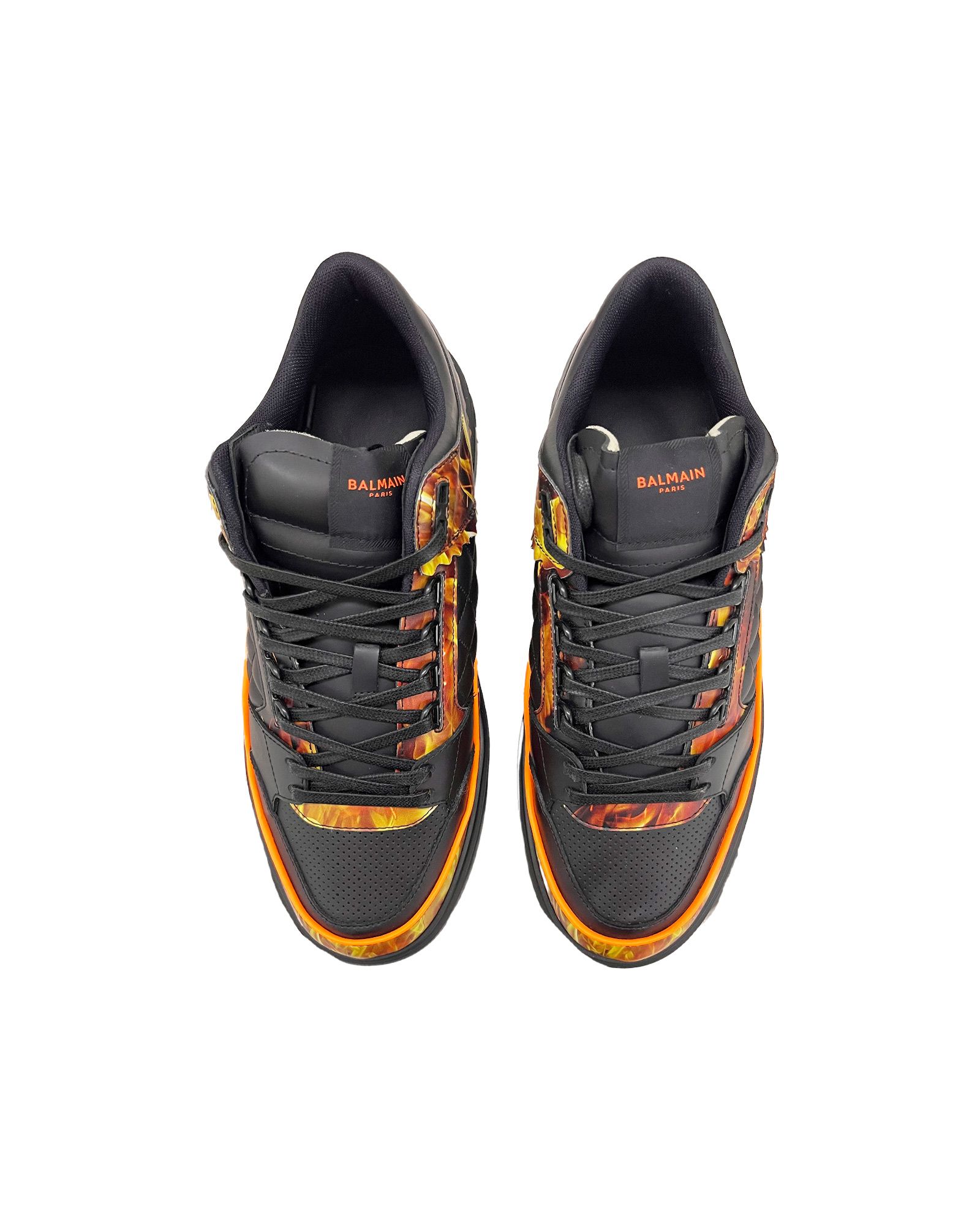 BALMAIN - B COURT MID TOP-FIRE PRINT&RUBBERIZED LT (スニーカー