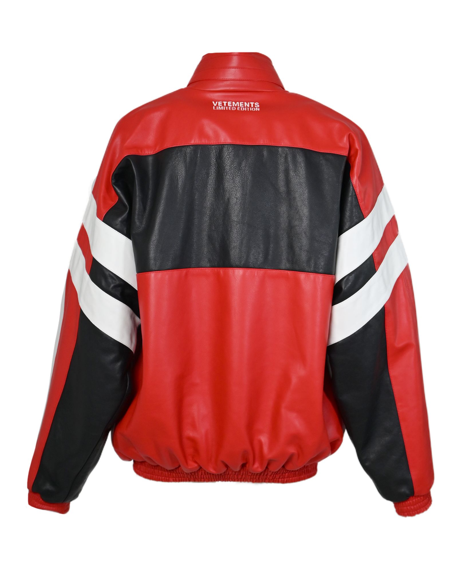 VETEMENTS - LEATHER TRACKSUIT JACKET/UE64JA180R/レザージャケット/RED / BLACK /  WHITE | Detail