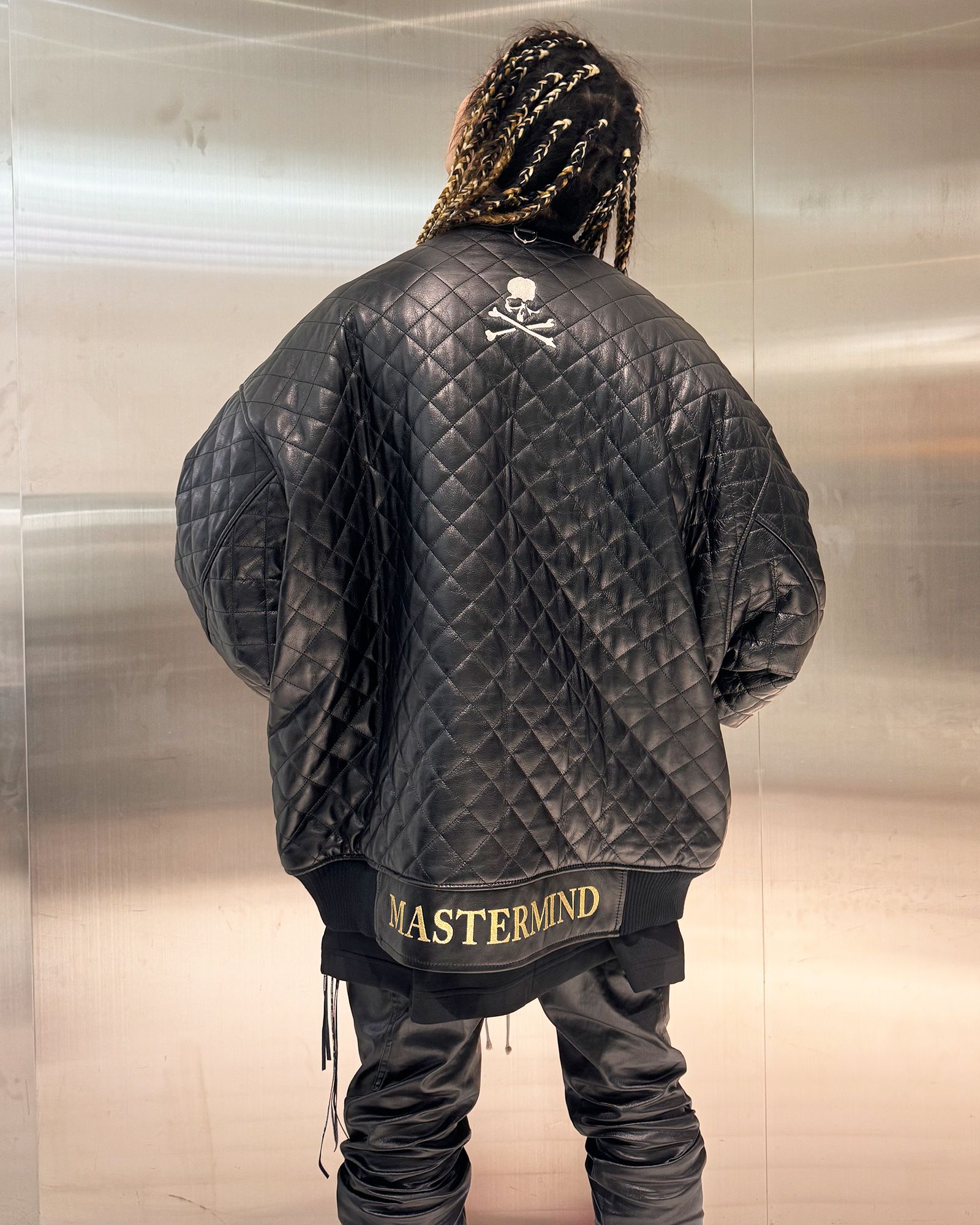 mastermind - マスターマインド/leateher quilted varsity jacket 