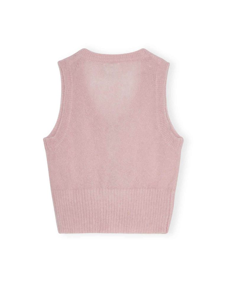 GANNI - LIGHT MOHAIR TIE STRING VEST/K2268/ベスト/LILAC SACHET 