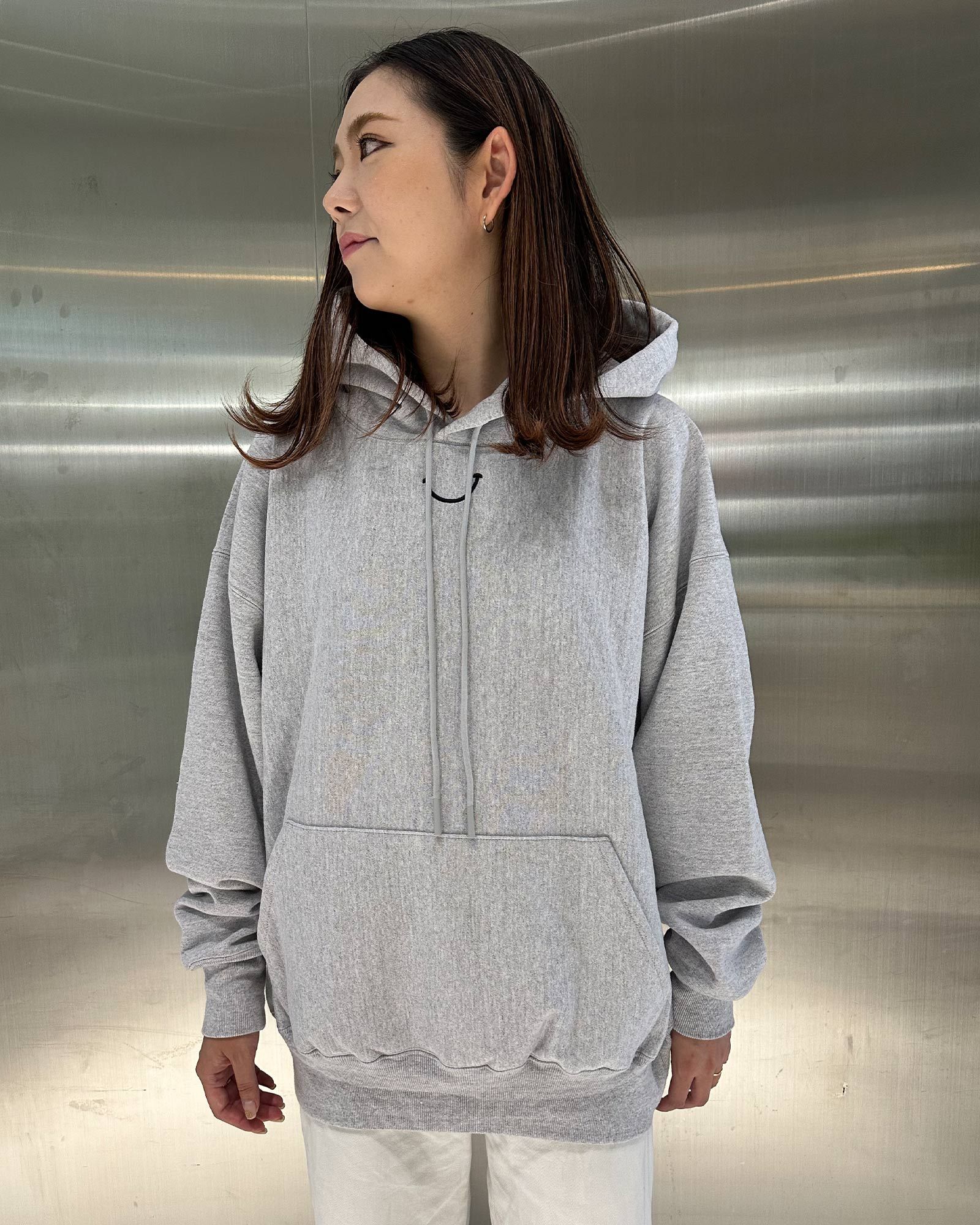 READYMADE - Hoodie Smile (プルオーバーパーカー) gray | Detail