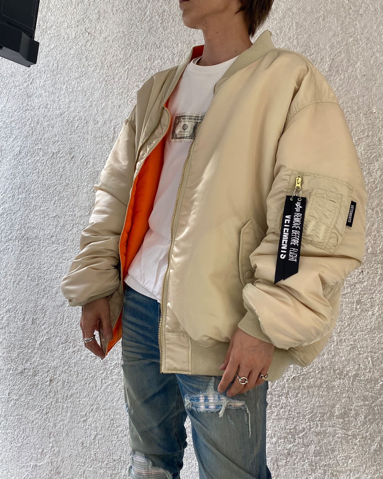 AMIRI リバーシブルデニムボンバーJKT M