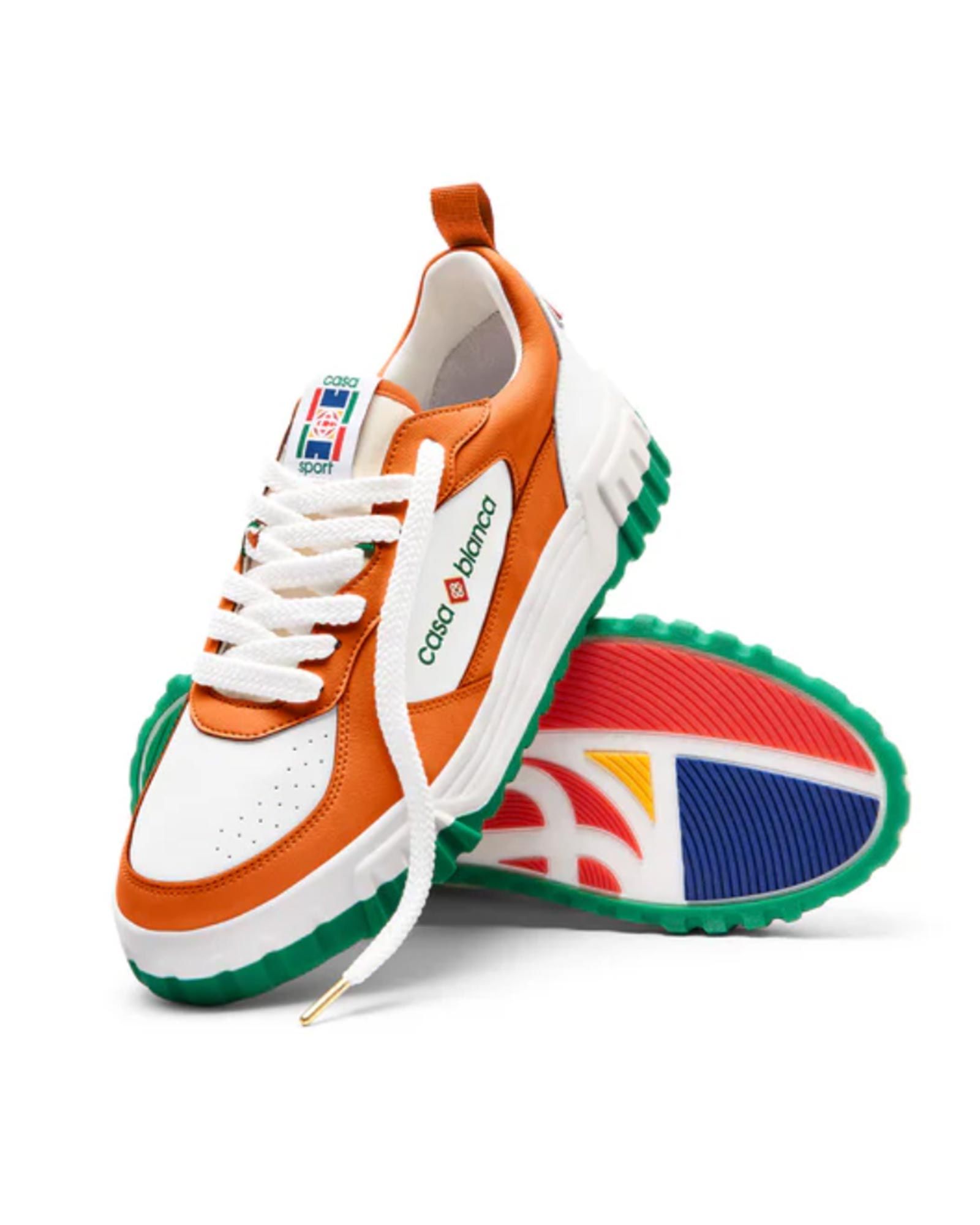 CASABLANCA - カサブランカ/TENNIS COURT SNEAKER/スニーカー/ORANGE&WHITE | Detail