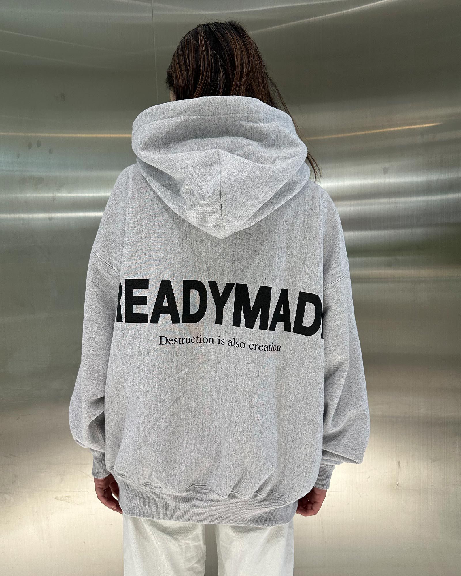 READYMADE - Hoodie Smile (プルオーバーパーカー) gray | Detail