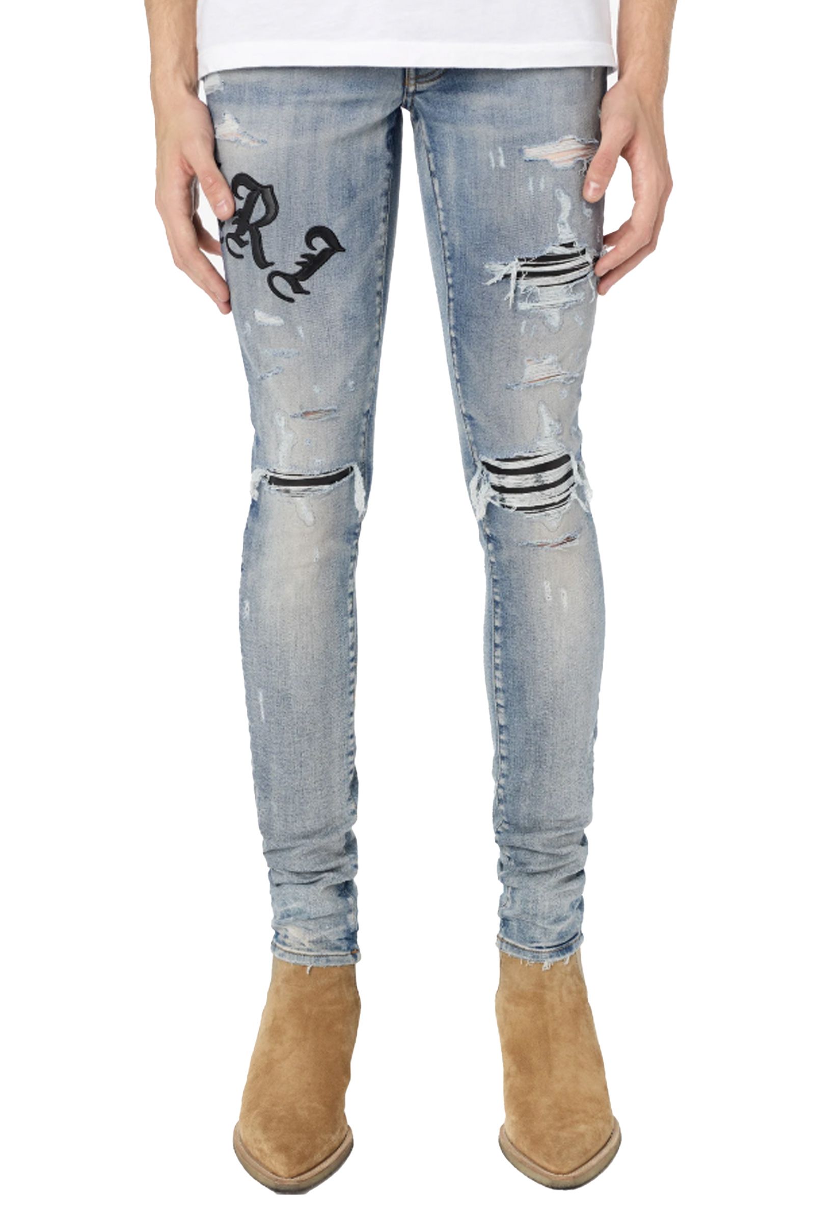 AMIRI アミリ OLD ENGLISH LOGO JEAN ブラックデニム-