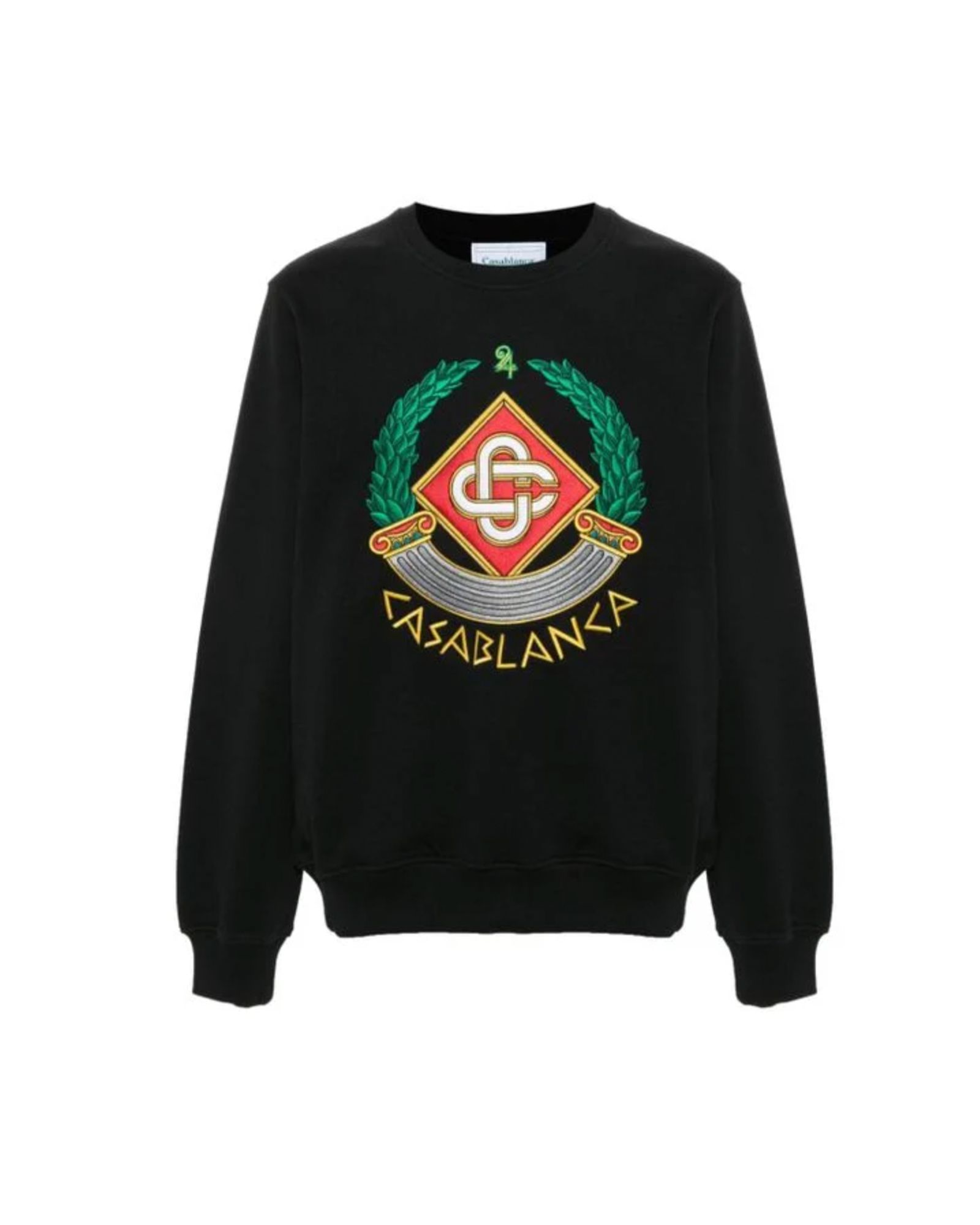 CASABLANCA - カサブランカ/CASA CREST EMBROIDERED SWEATSHIRT/スウェット/BLACK LOOPBACK  | Detail