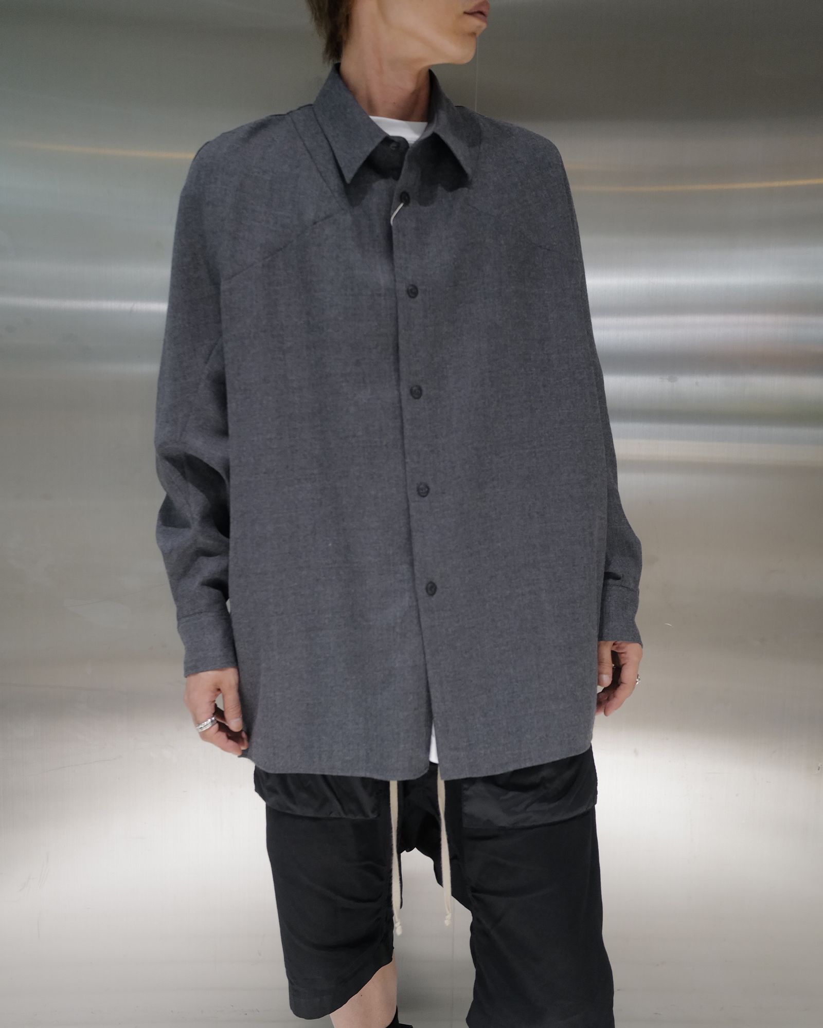 FUMITO GANRYU - Kinetic wool shirt | Detail