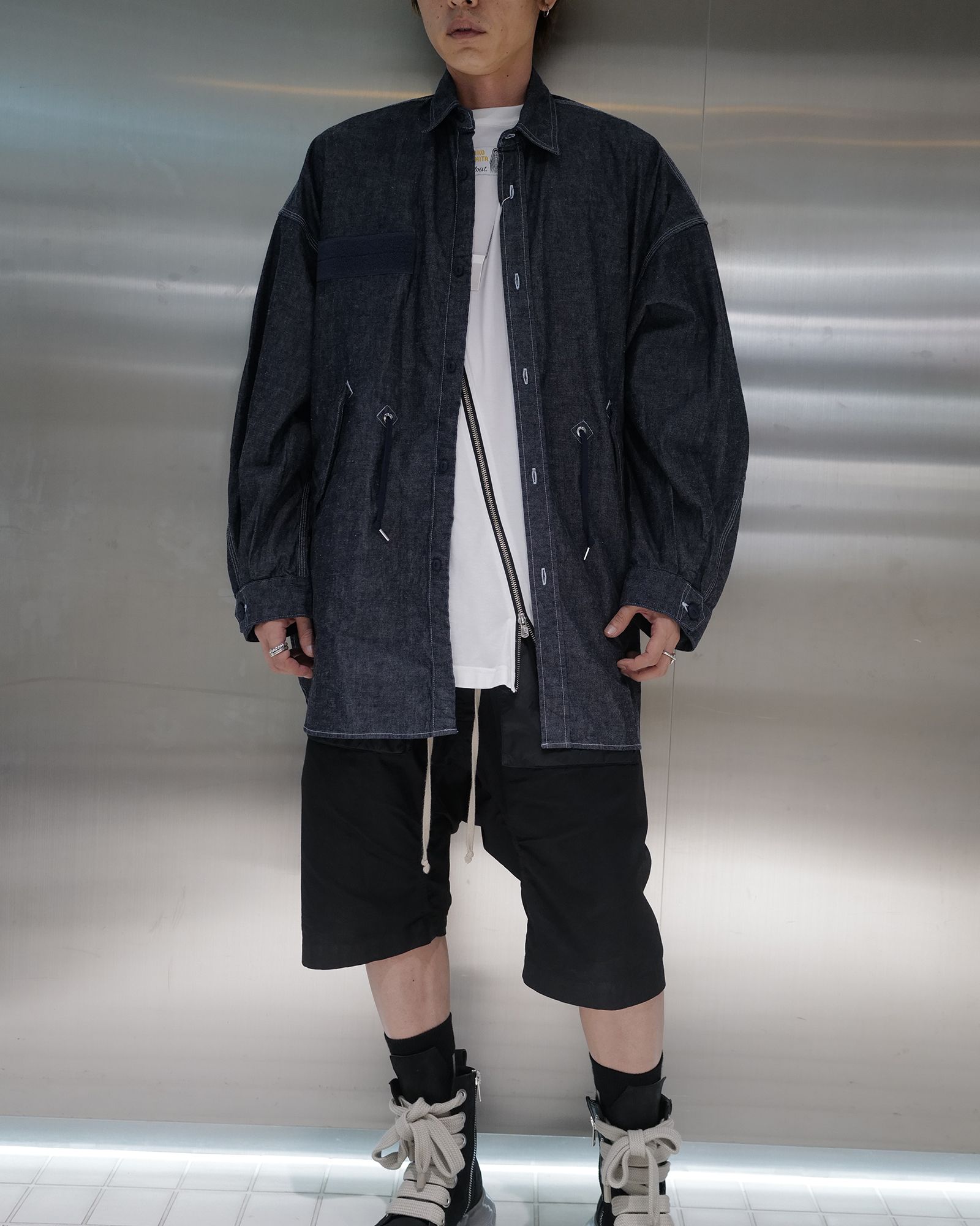 FUMITO GANRYU - M-51 nylon shirt jacket (シャツジャケット) Indigo