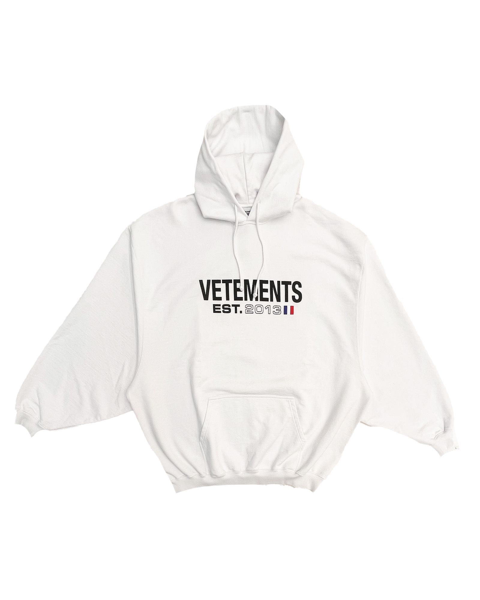 VETEMENTS - ヴェトモン/Flag logo hoodie/プルオーバーパーカー/White ...