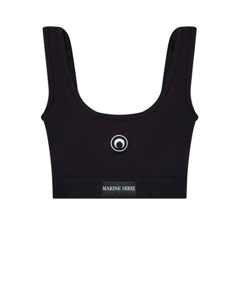Marine Serre - MOON LOGO STRETCHED JERSEY SPORT BRA/WUW002A 