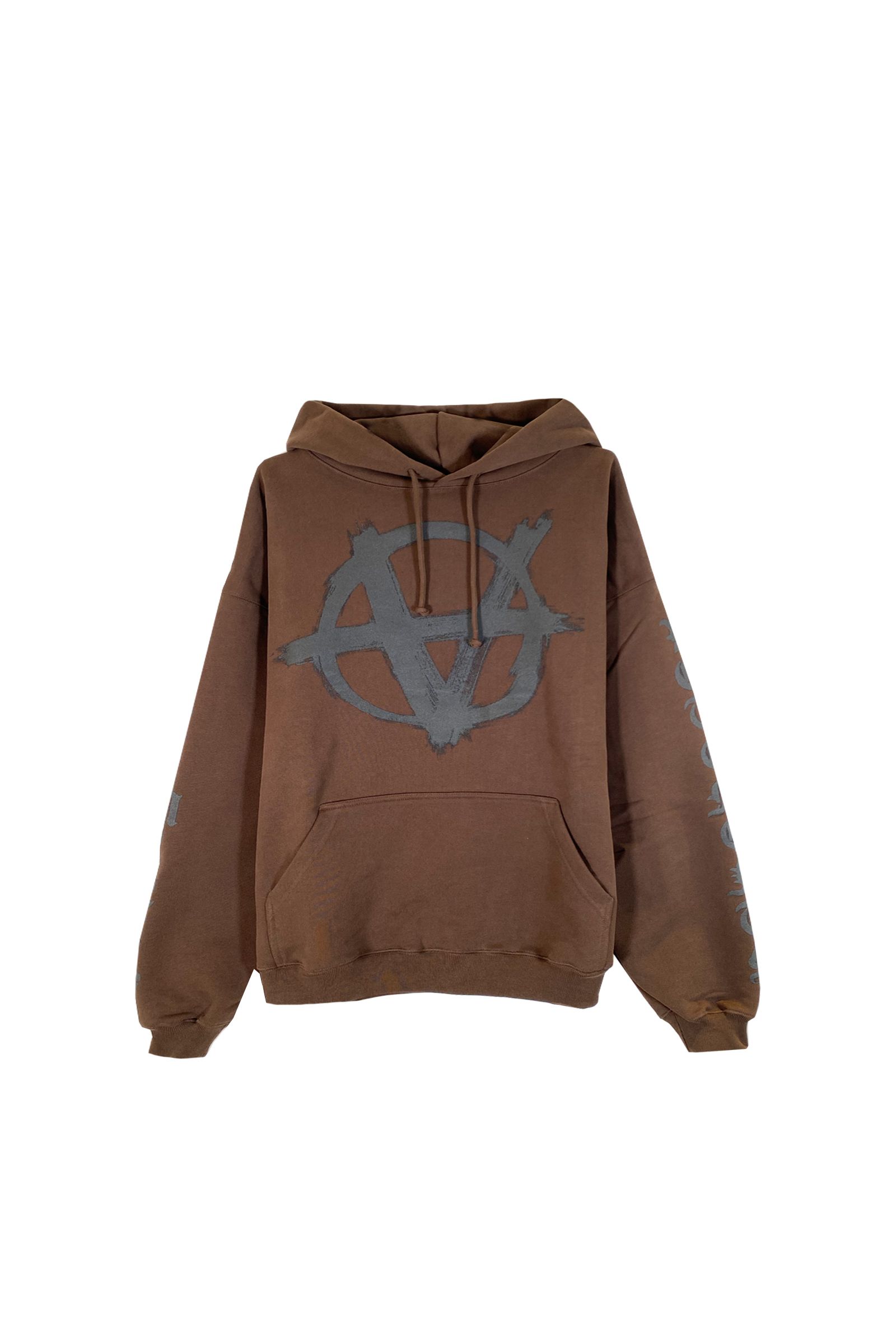 DOUBLE ANARCHY LOGO HOODIE/BROWN / BLACK - S