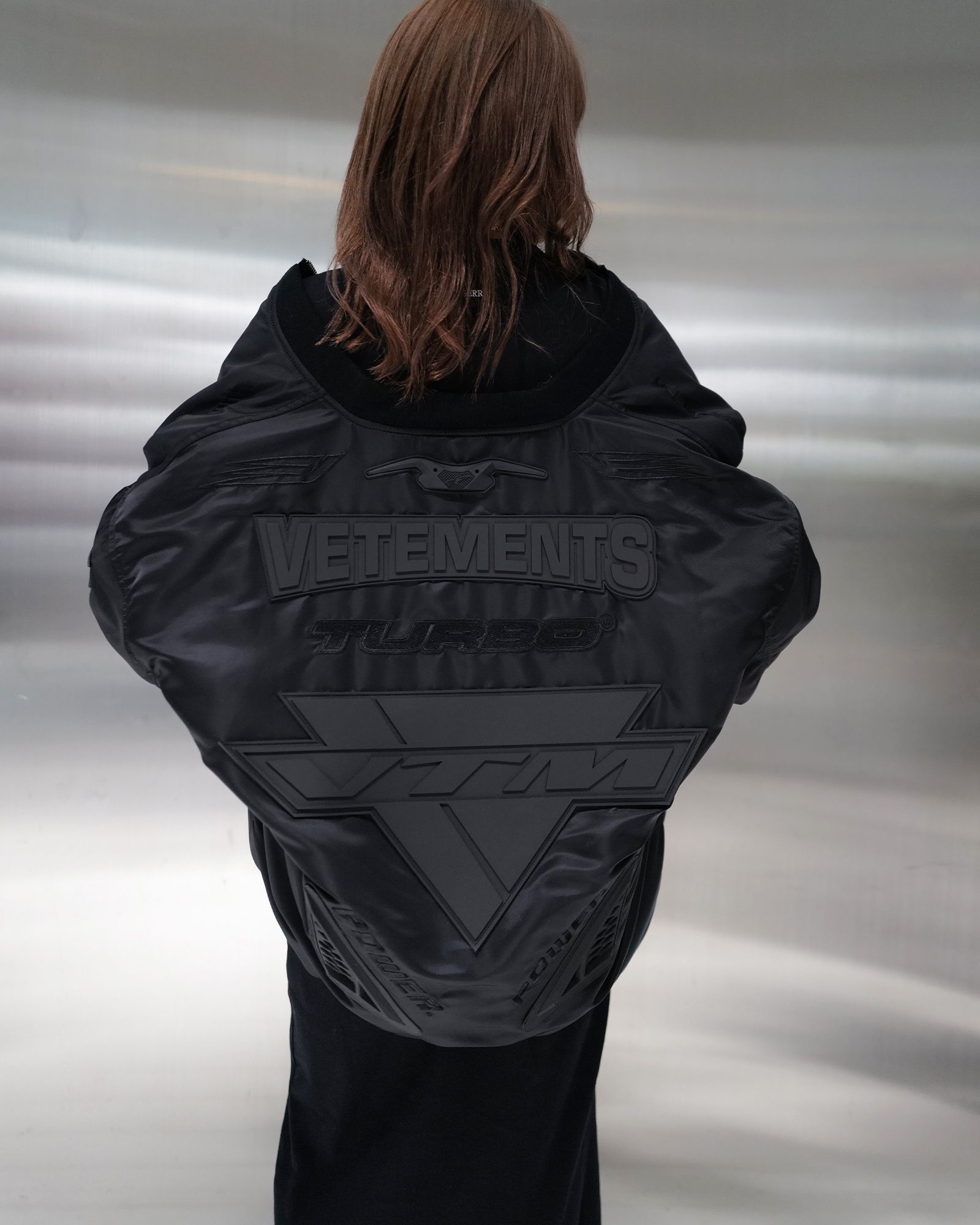 VETEMENTS - Blackout motorcycle bomber jacket | Detail