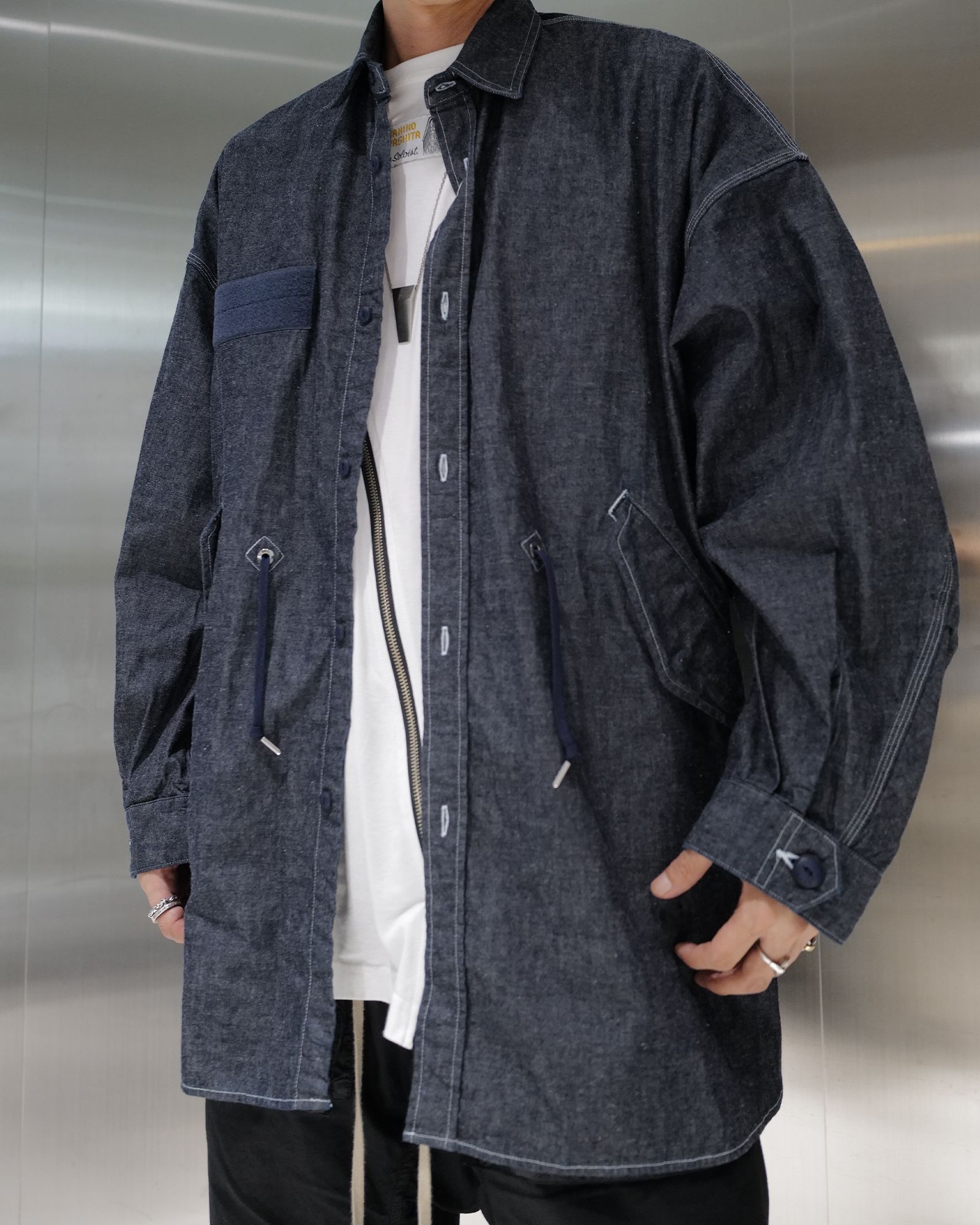 FUMITO GANRYU - M-51 nylon shirt jacket (シャツジャケット) Indigo