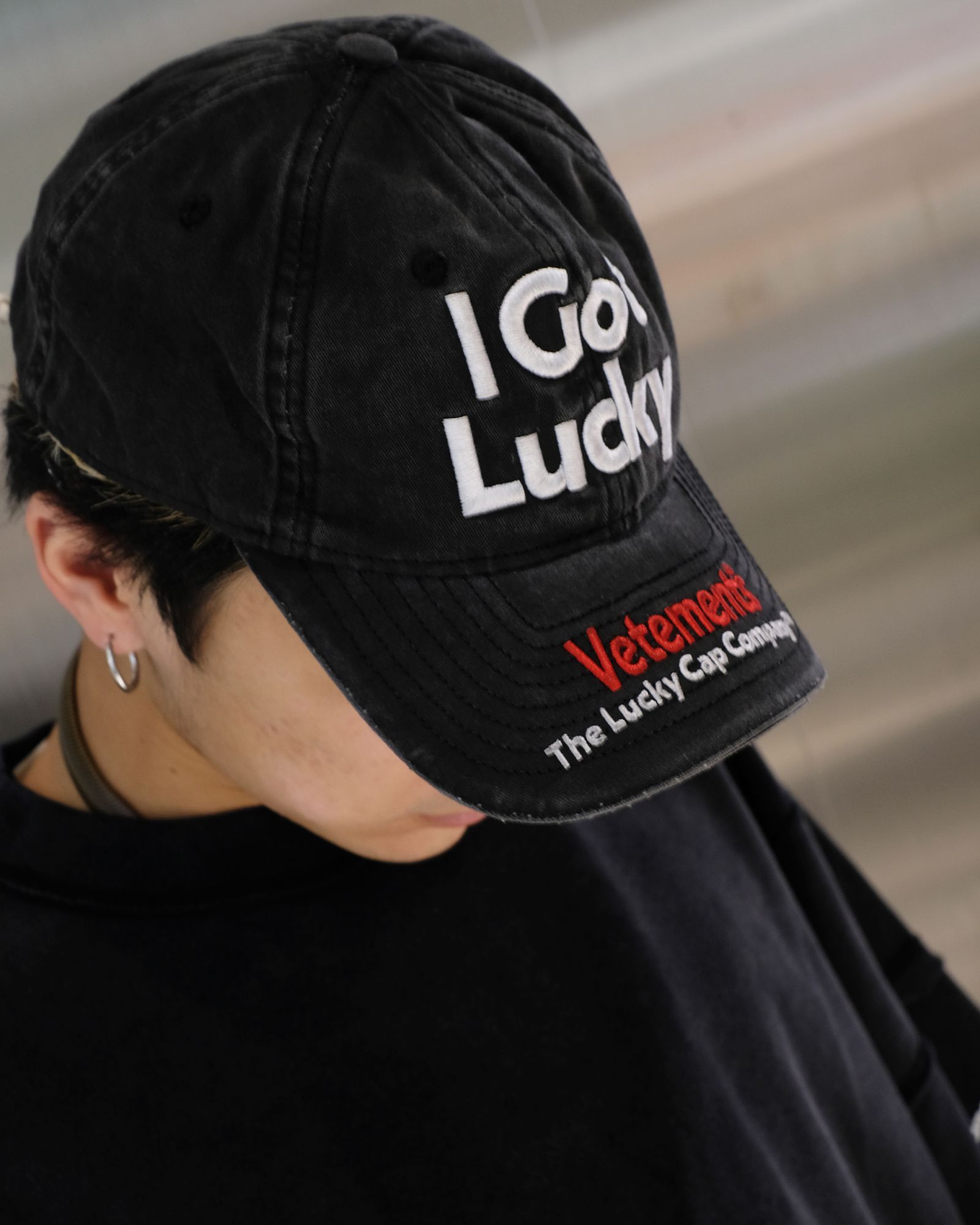 VETEMENTS - Flame logo cap (ロゴキャップ) Black | Detail