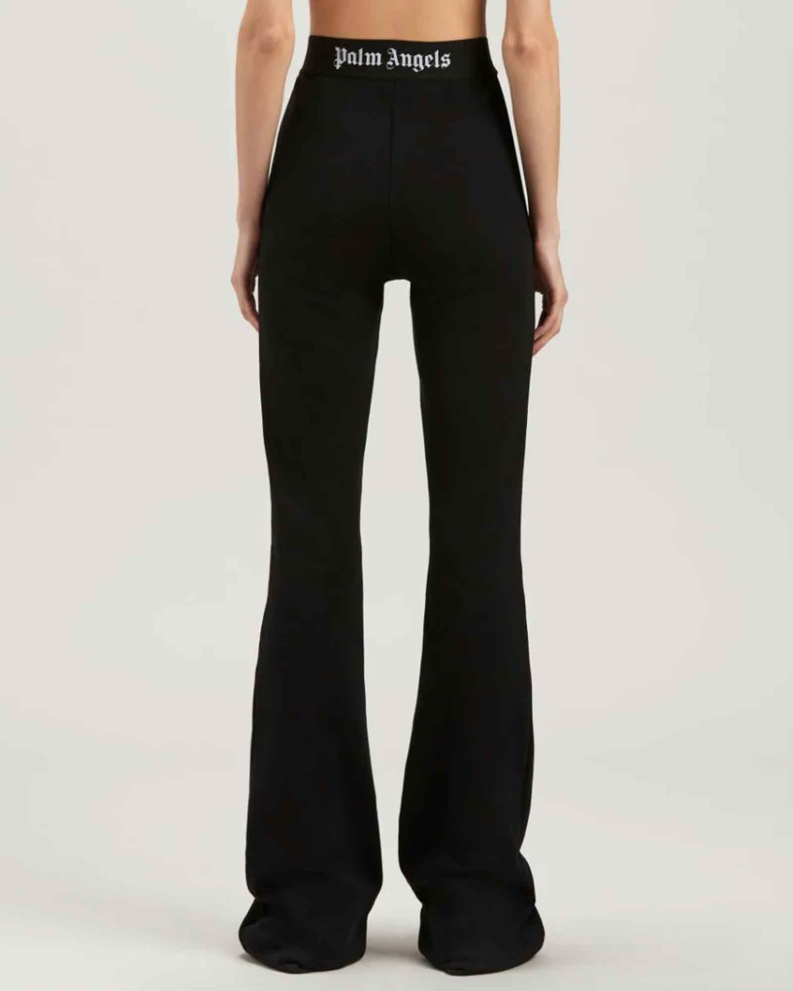Palm Angels logo-tape Cotton Flared Trousers - Farfetch