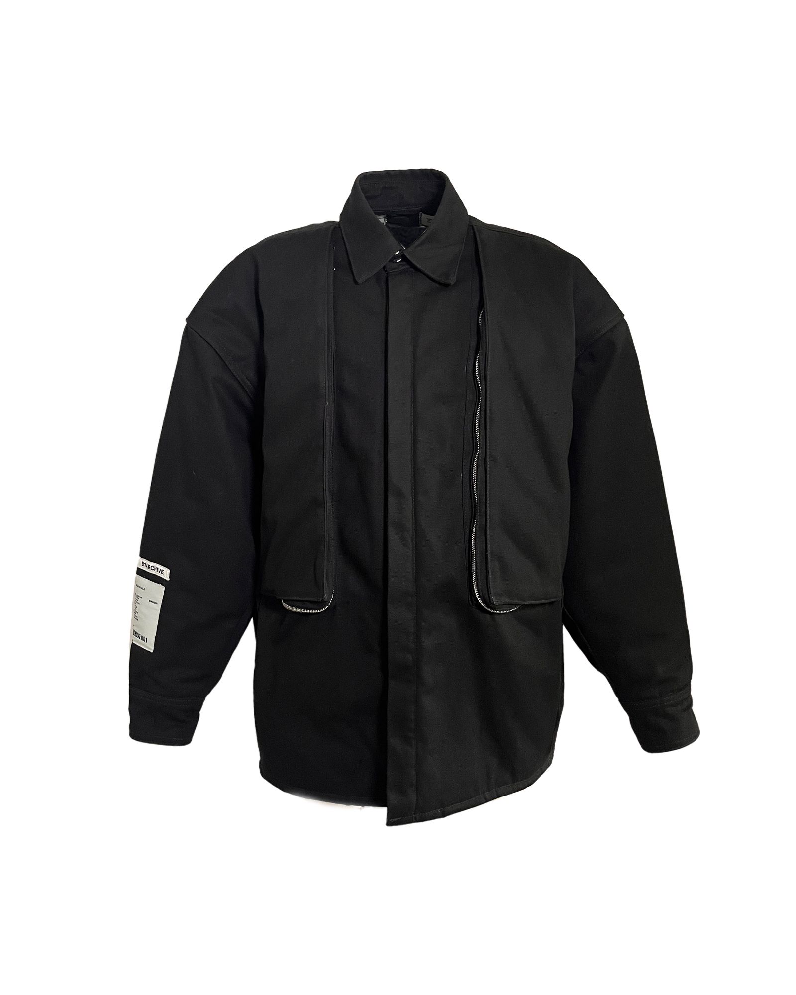 B1ARCHIVE - Double pocket shirt (+fill) (シャツジャケット) Black | Detail