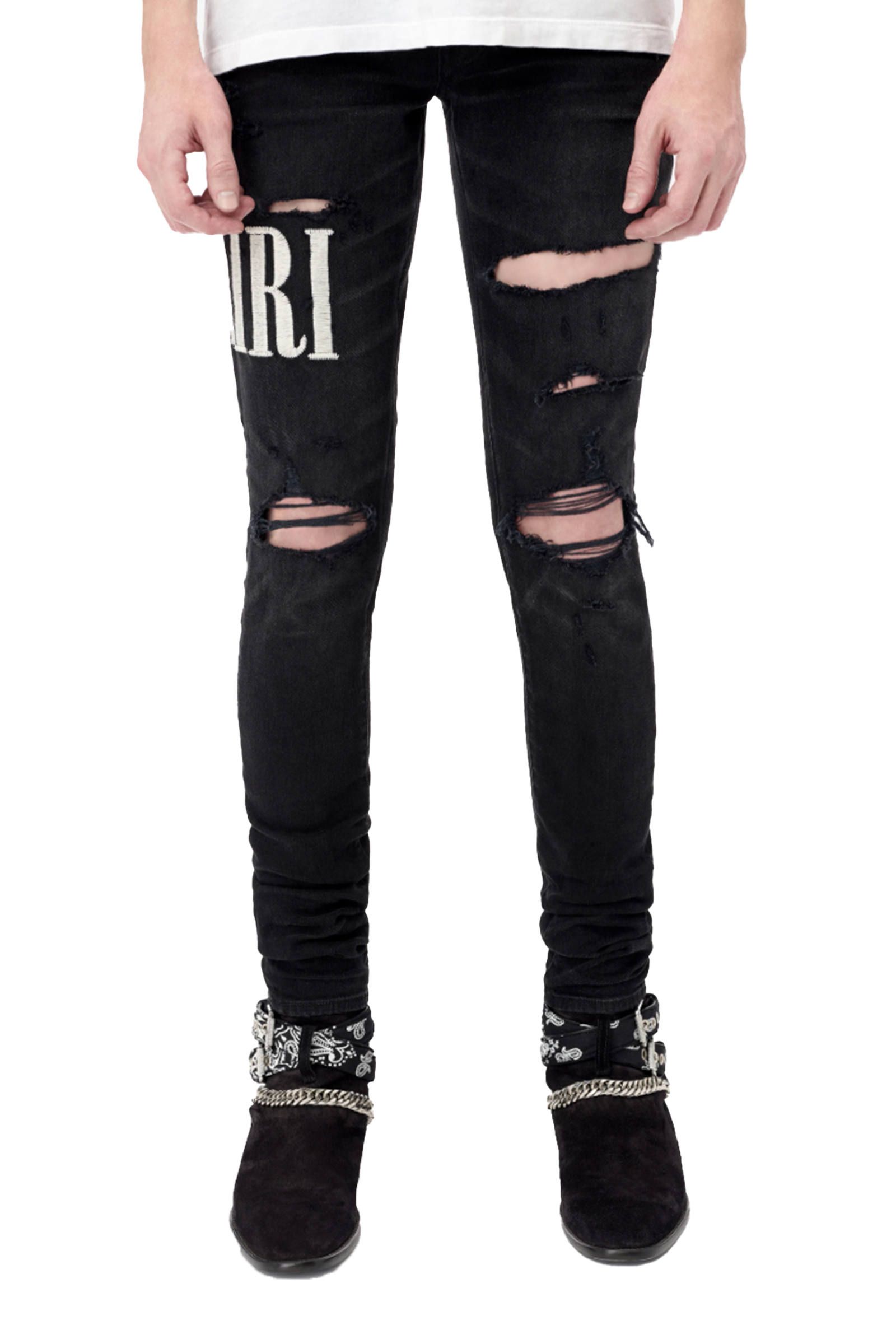 amiri embroidered logo jeans