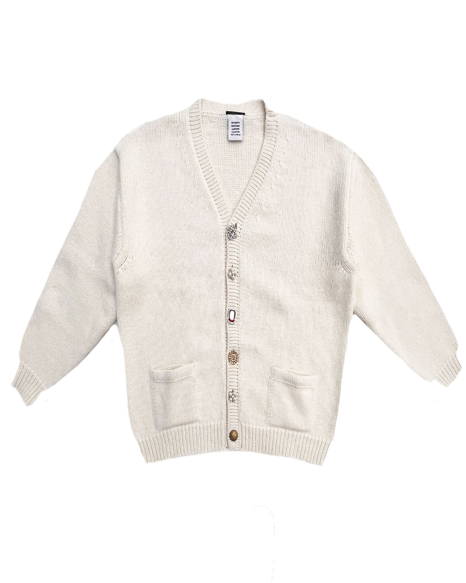 VETEMENTS - Fancy button cardigan (ニットカーディガン) Cream