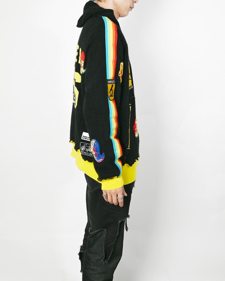 A LOVE MOVEMENT - ALM×DAMIEN HIRST/カシミアジャージ/BLK×YELLOW 