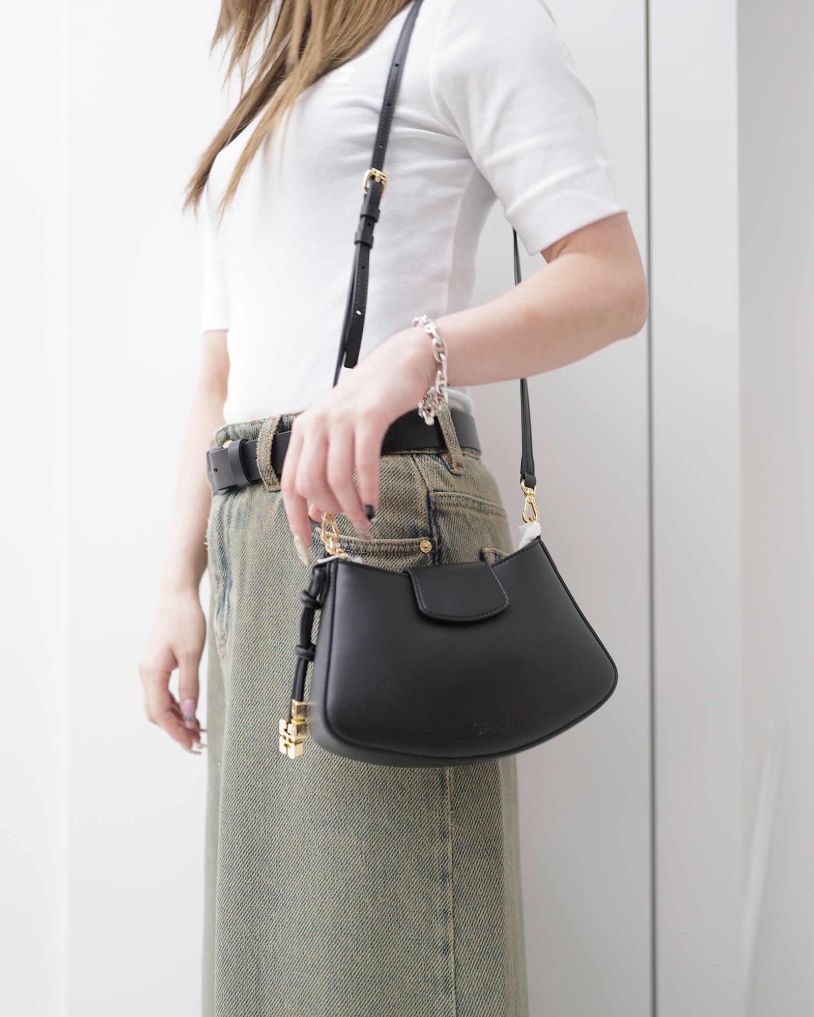 GANNI - GANNI MINI SWING CROSSBODY/A6013/クロスボディバッグ/BLACK | Detail