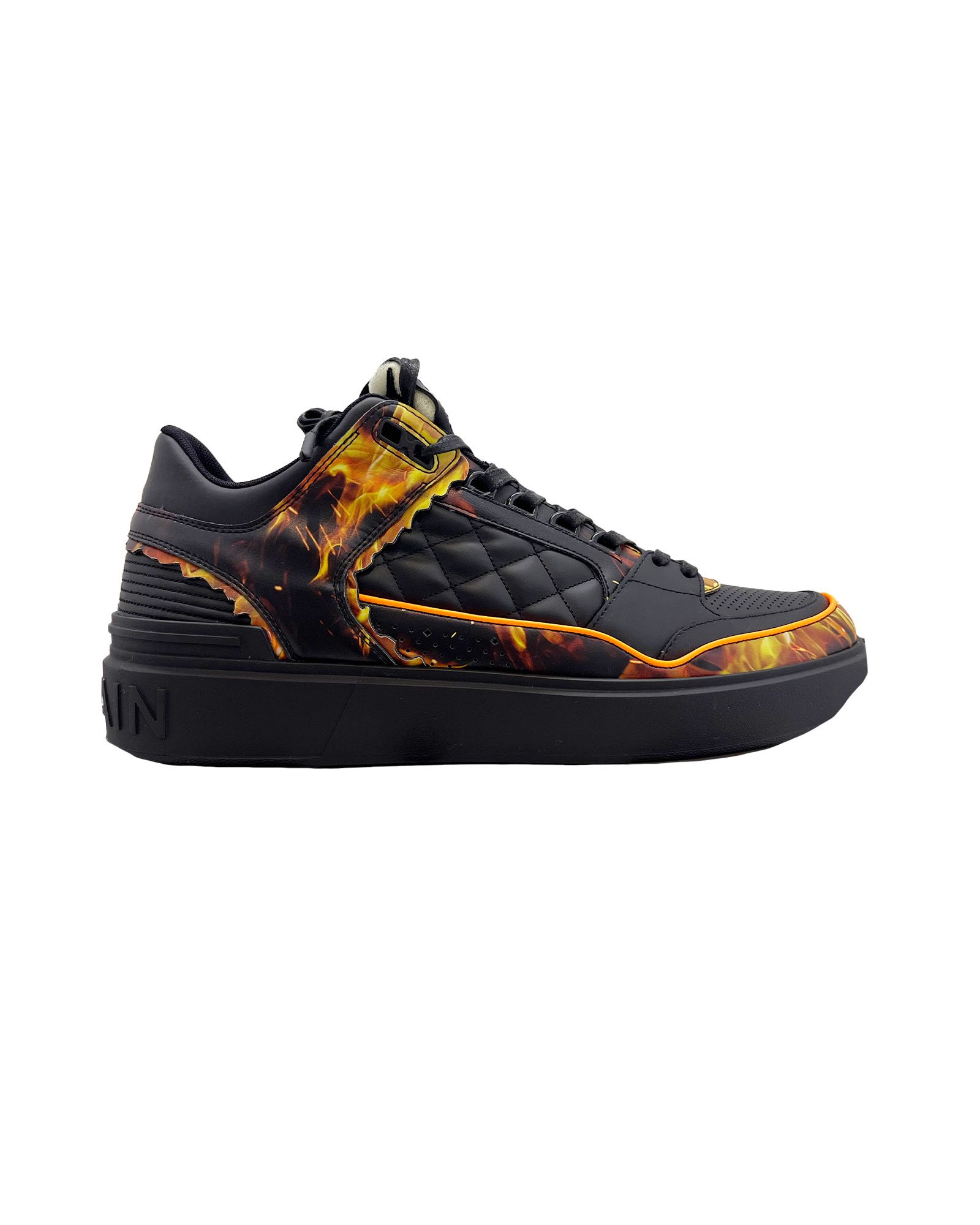 BALMAIN - B COURT MID TOP-FIRE PRINT&RUBBERIZED LT (スニーカー