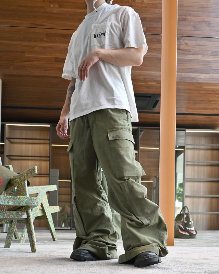 READYMADE - CARGO FLARE PANTS/RM-P01-0000-065/カーゴパンツ/KHAKI  