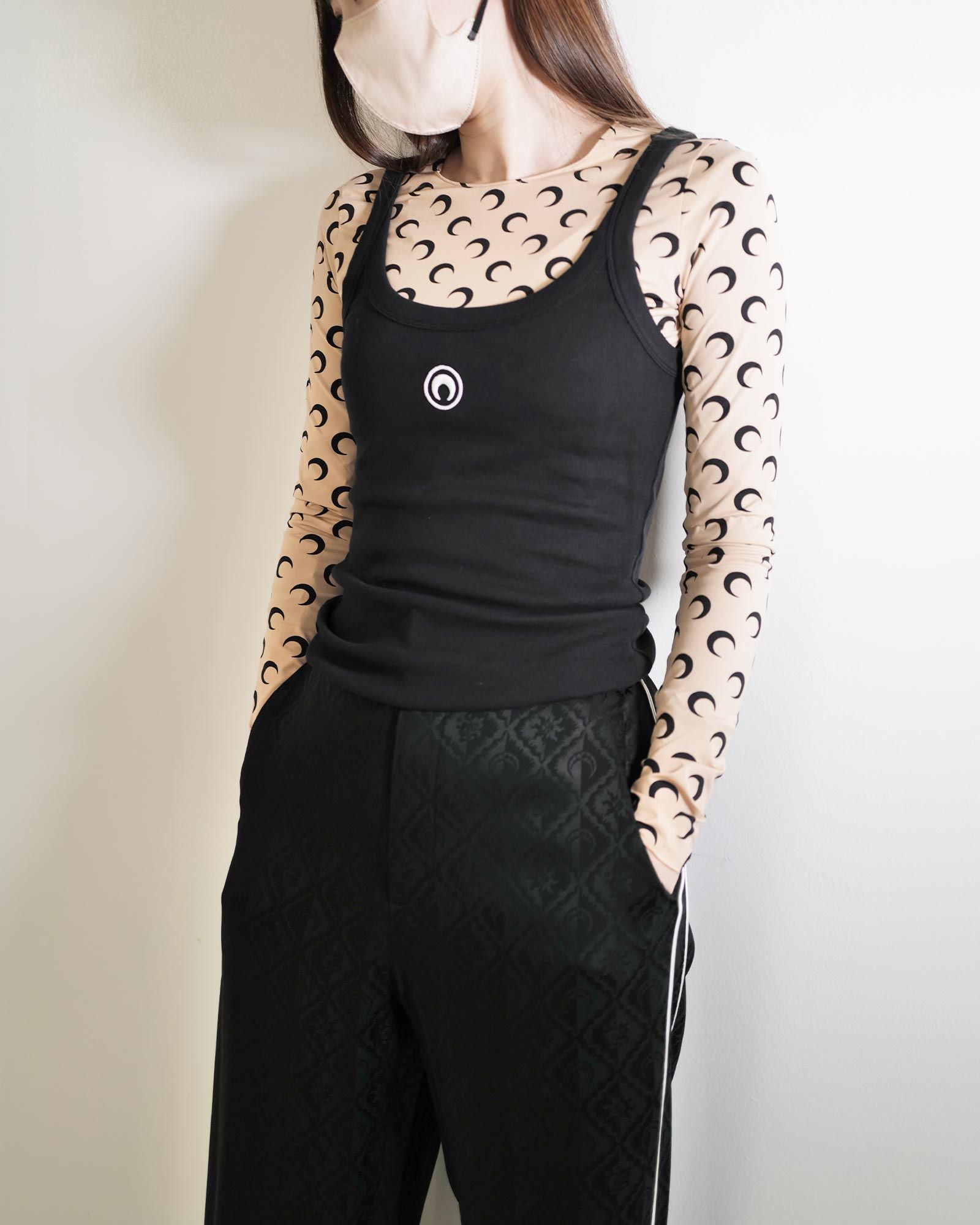 マリーンセル/ORGANIC COTTON RIB 2X2 TANK TOP/タンクトップ/BLACK - M